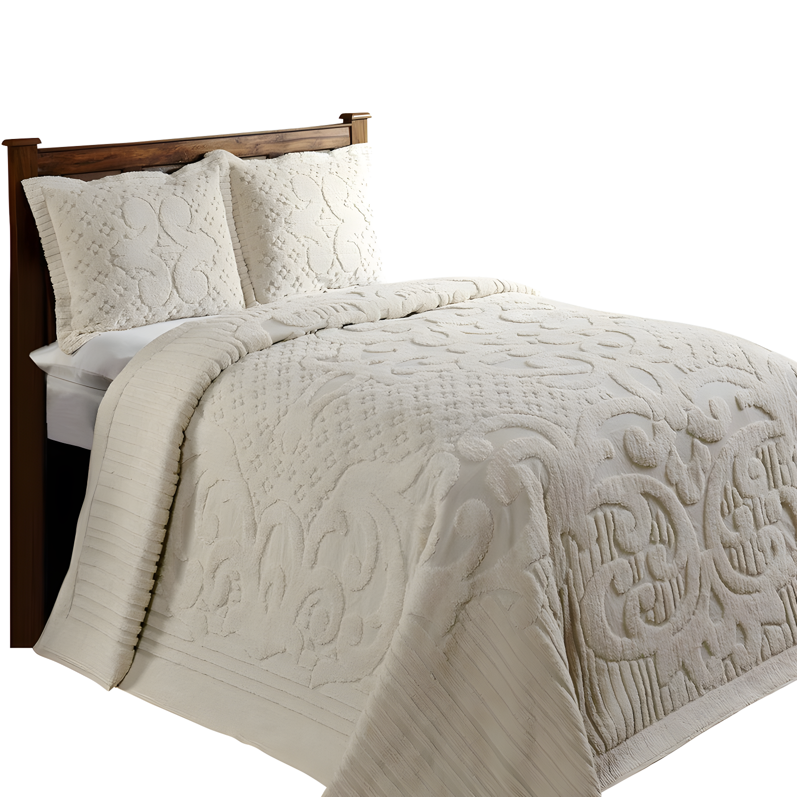 Better Trends Ashton 100% Cotton Chenille Bedspread with Medallion Pattern,  Soft & Breathable Coverlet, Luxurious Bedding for All Seasons, Machine Washable