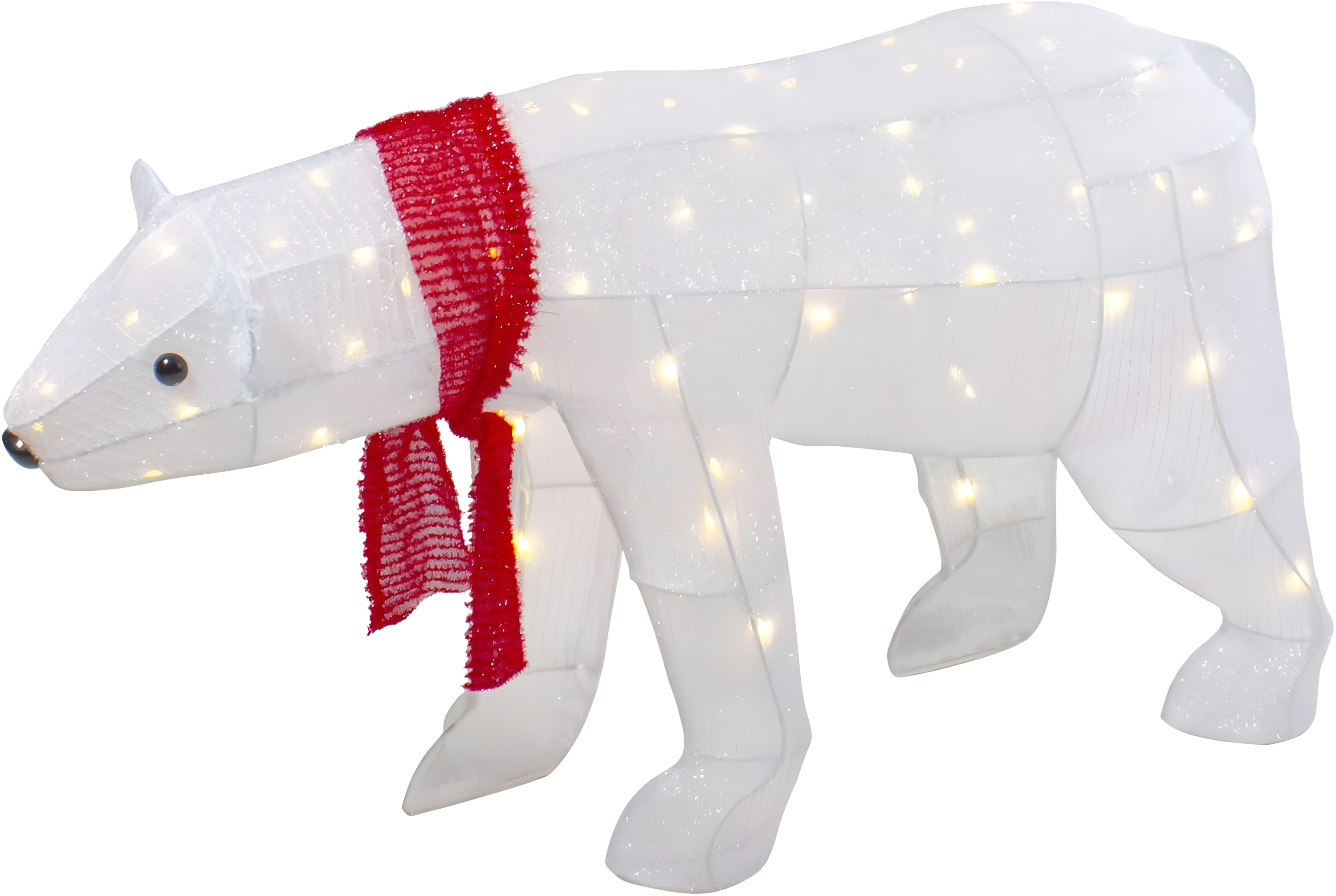 Northlight Seasonal 32" LED Lighted Tinsel Polar Bear Outdoor Christmas Decoration