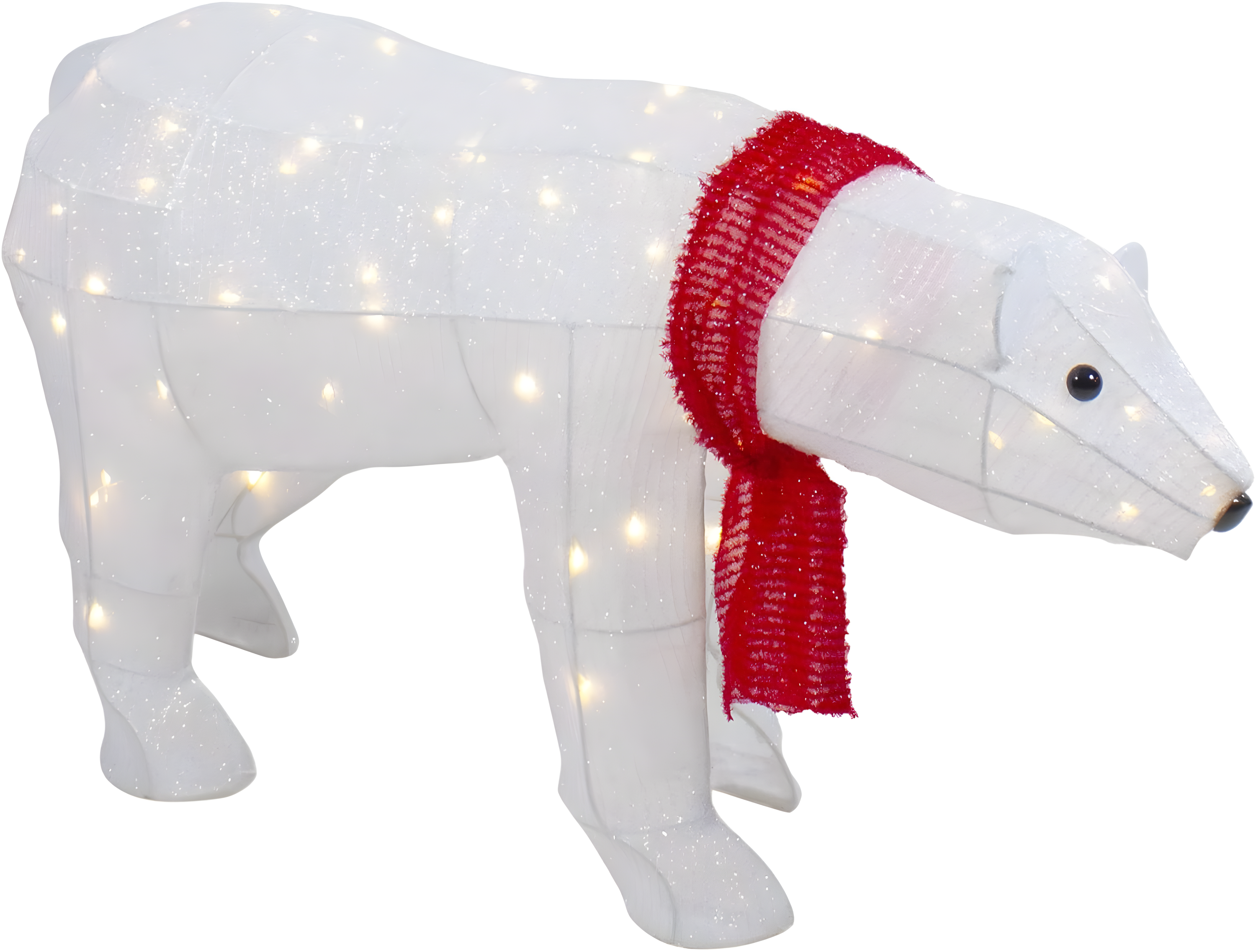 Northlight Seasonal 32" LED Lighted Tinsel Polar Bear Outdoor Christmas Decoration