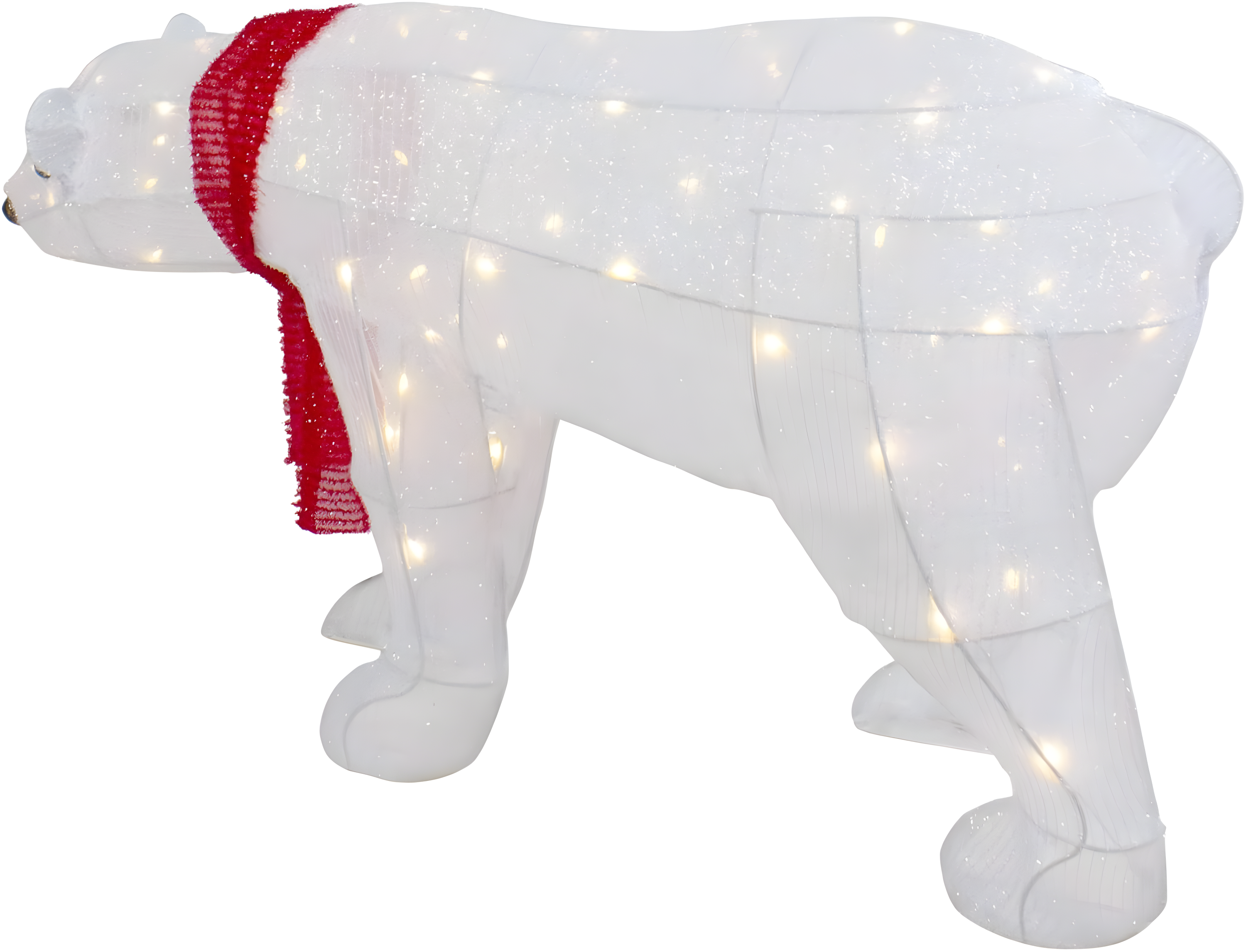 Northlight Seasonal 32" LED Lighted Tinsel Polar Bear Outdoor Christmas Decoration
