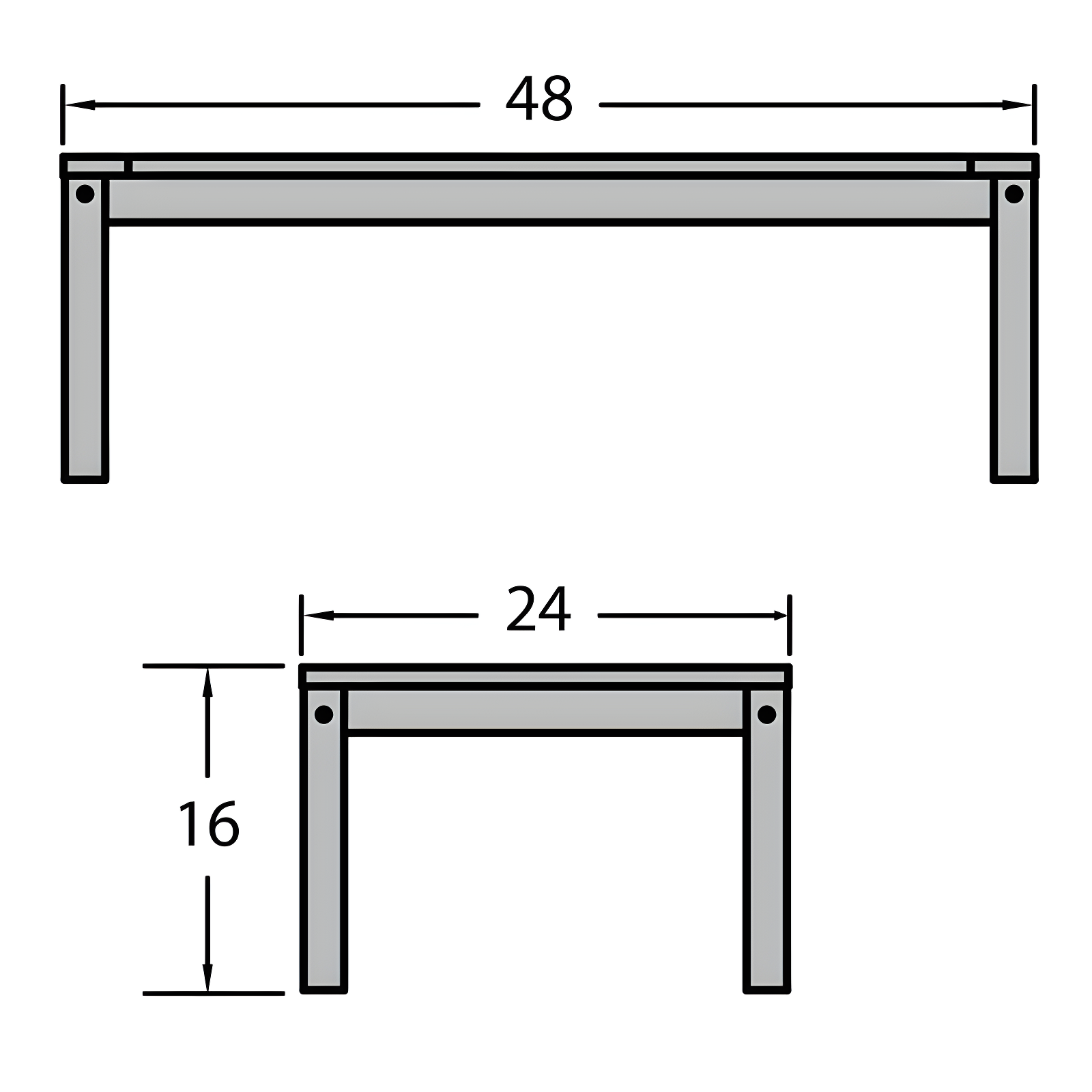 Adirondack Coffee Table Black - Highwood: Outdoor Poly Lumber, Stainless Steel Hardware, 12-Year Warranty