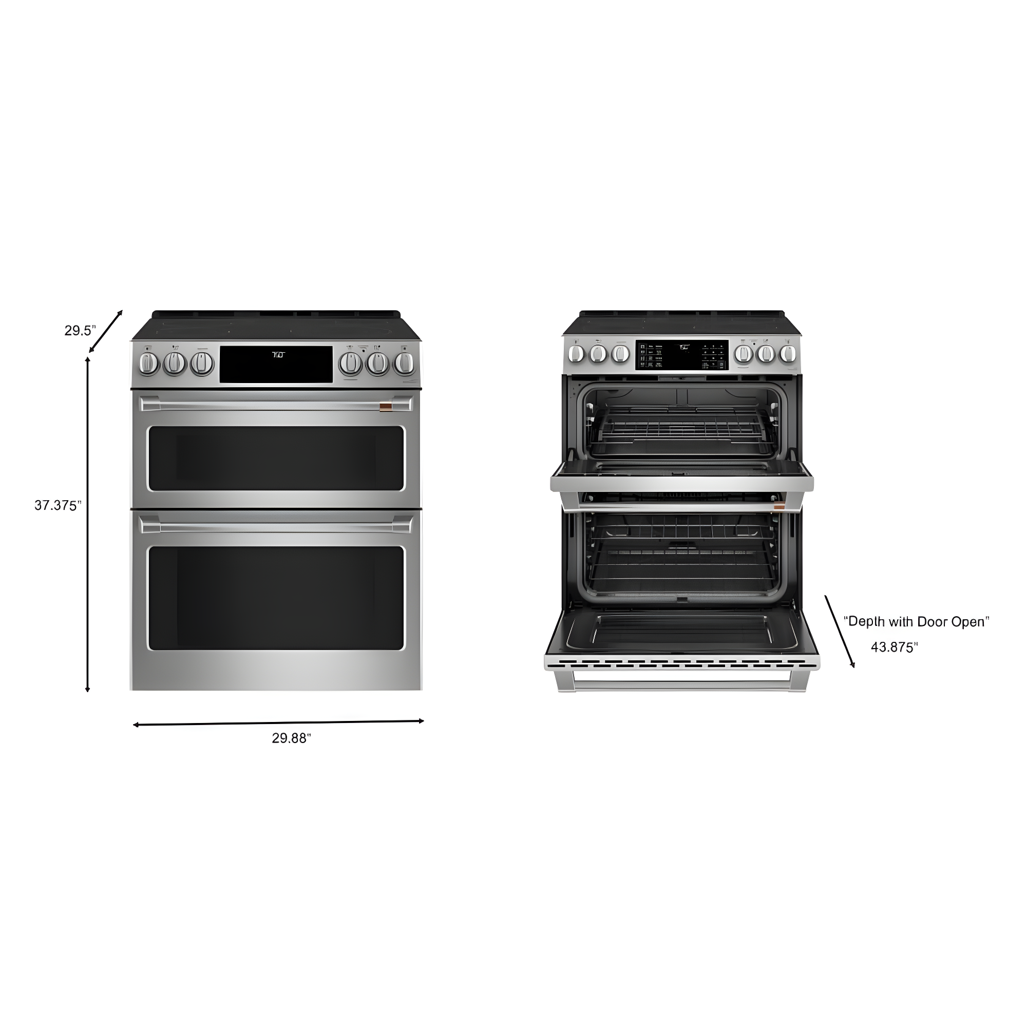 Café Café 30" 6.7 cu. ft. Smart Slide-in Electric Range with Convection and Radiant Cooktop CES750P2MS1