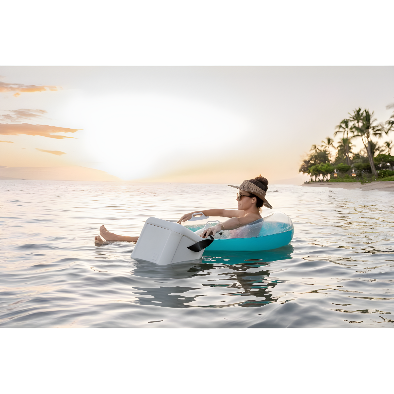 FOAM FOAM Portable 22 Quart EVA Lightweight Beach Rigid Hybrid Soft Side Cooler that Holds 30 Cans & Ice