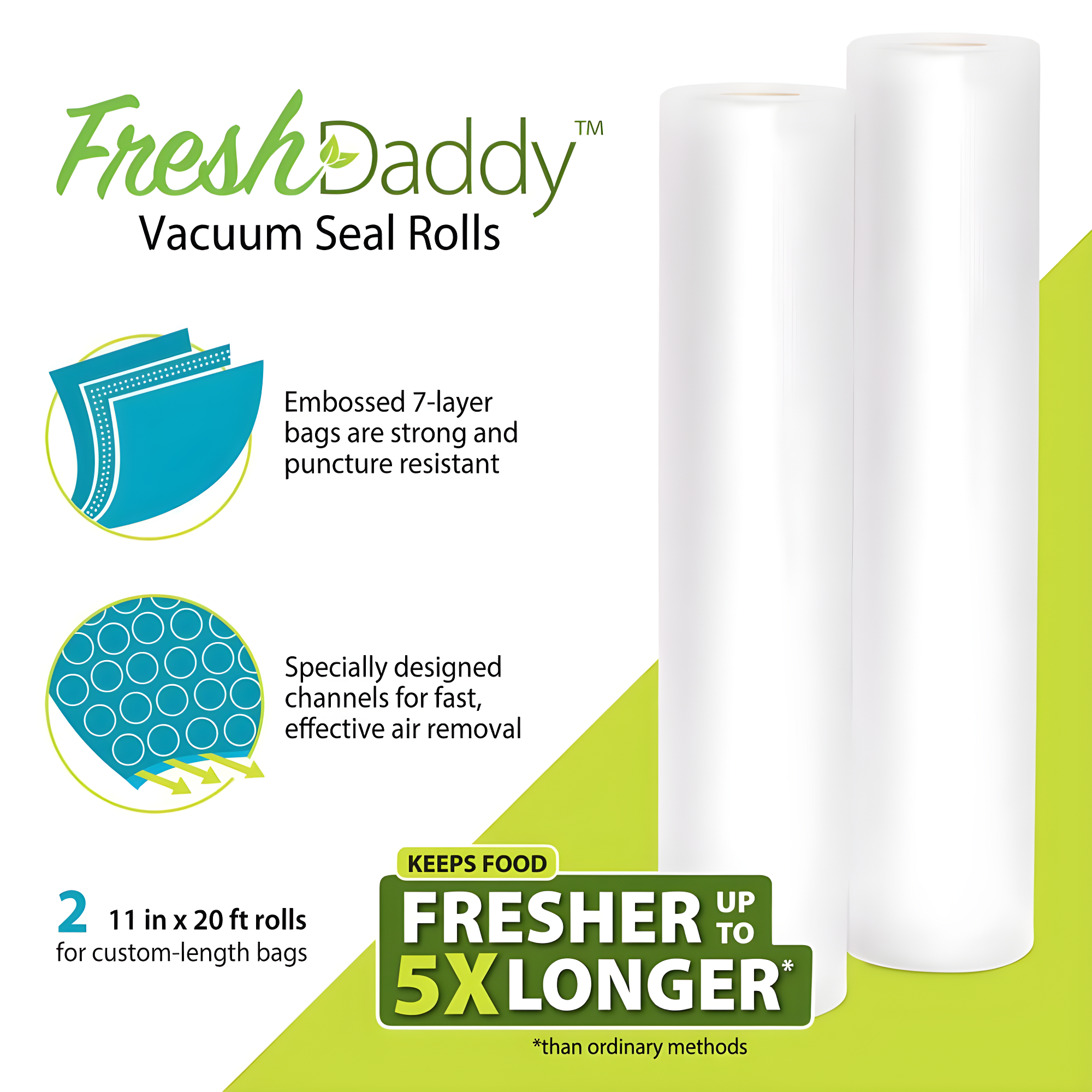 Presto Freshdaddy 11" X 20' Vacuum Seal Rolls