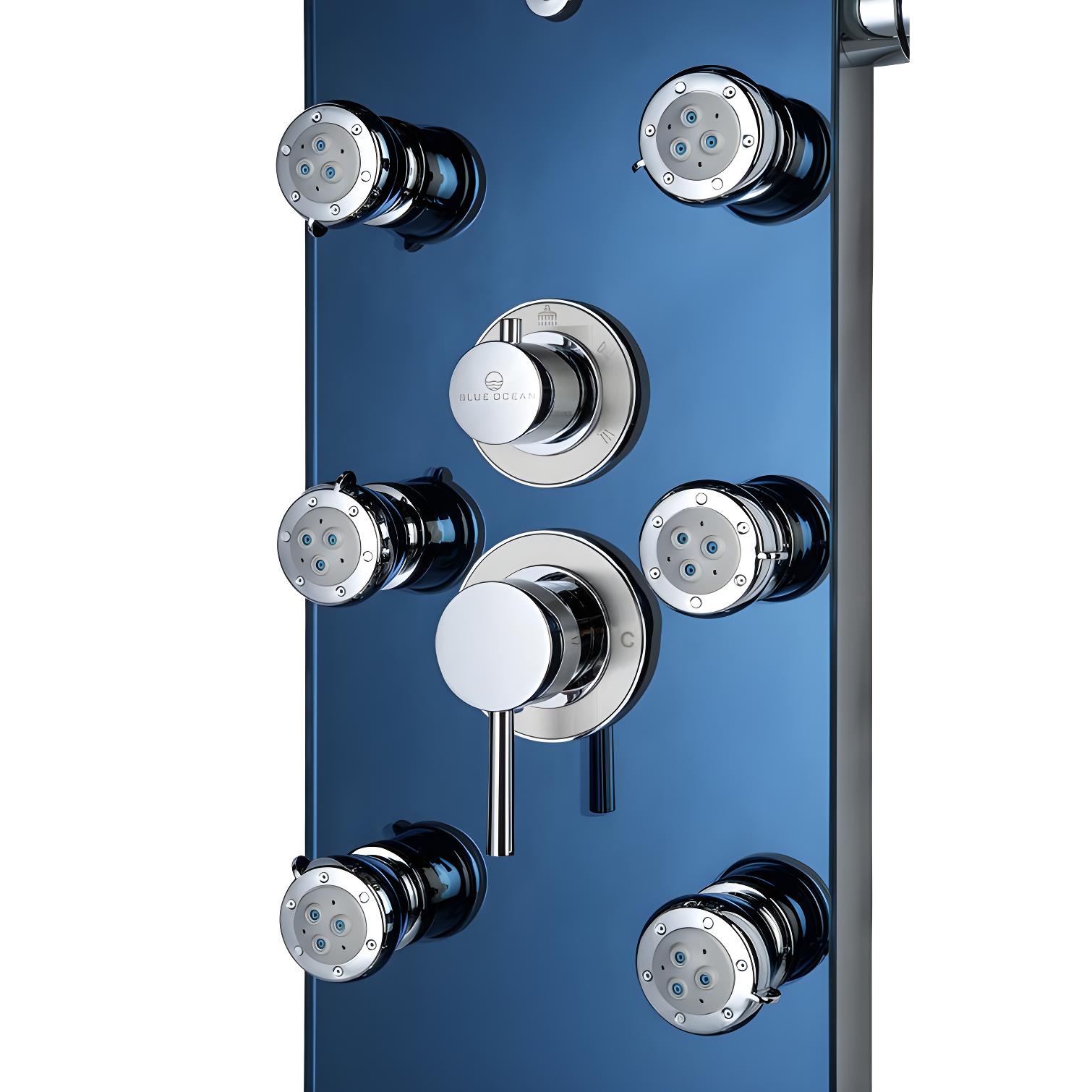 Blue Ocean SPS392H Blue Ocean 52 inch Aluminum Shower Panel With Shower Head