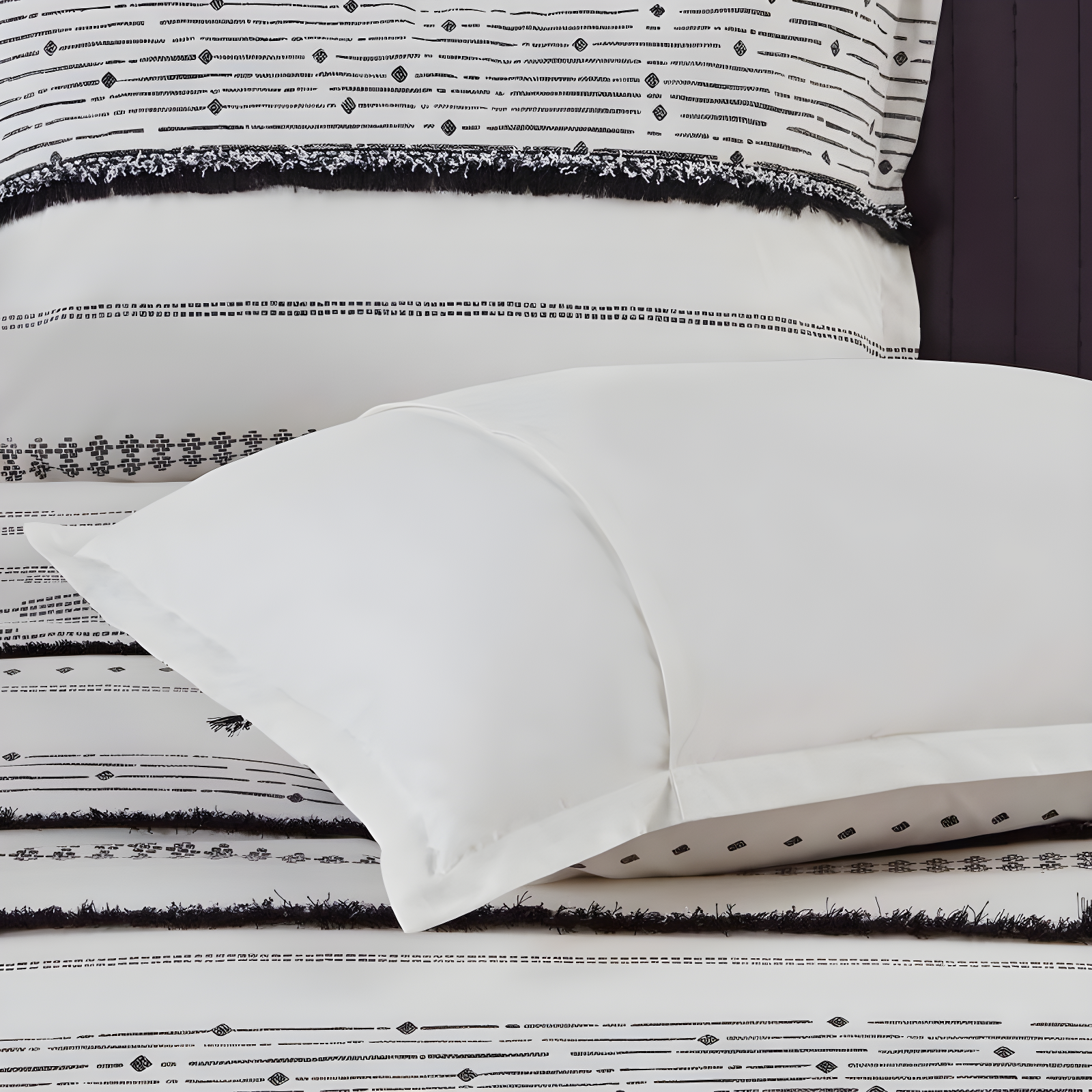 INK+IVY Nea Boho 3-Piece Striped Cotton Duvet Set