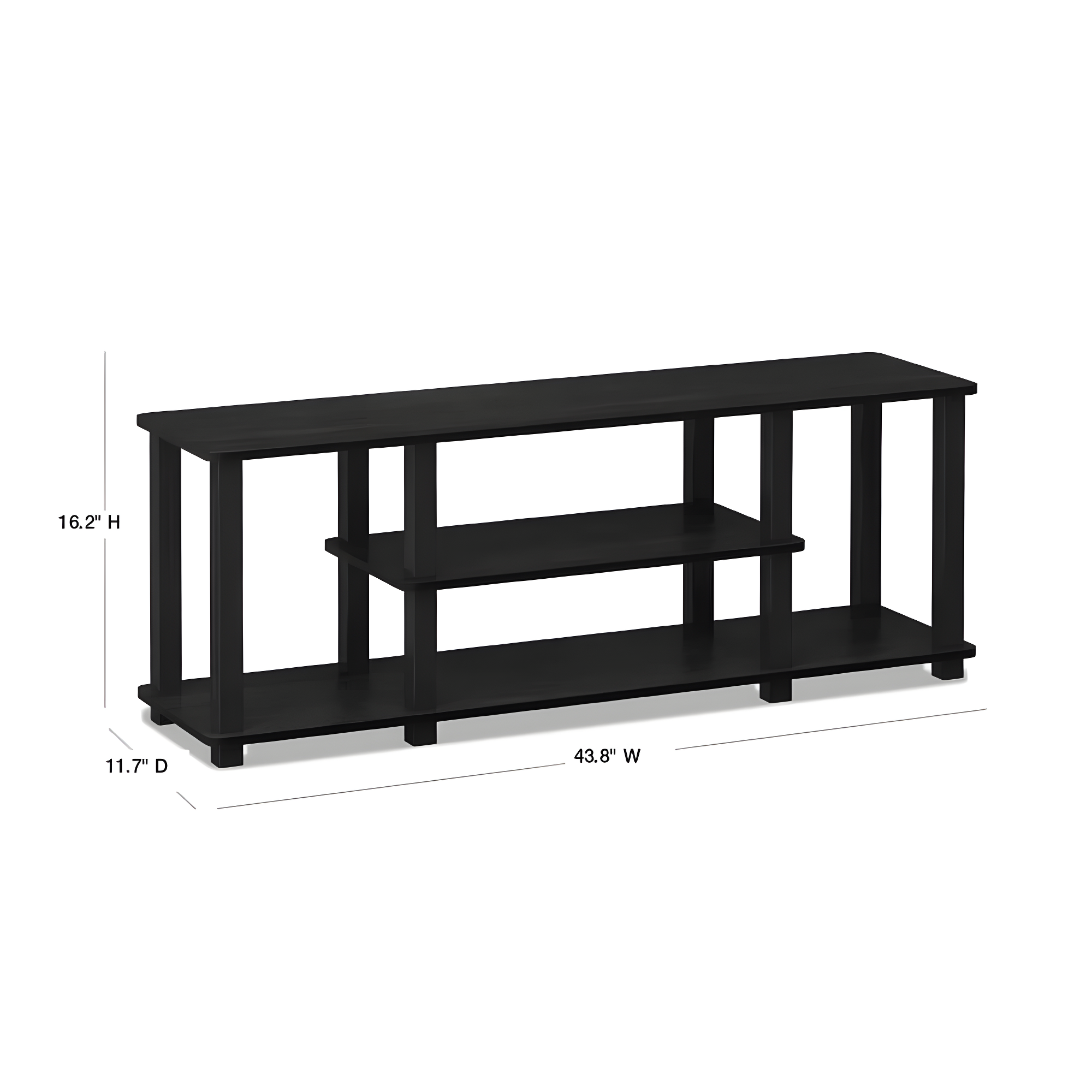 Furinno Turn-S-Tube No Tools 3D 3-Tier Entertainment TV Stands with Square Tube, Walnut/Brown, 18027WN/BR