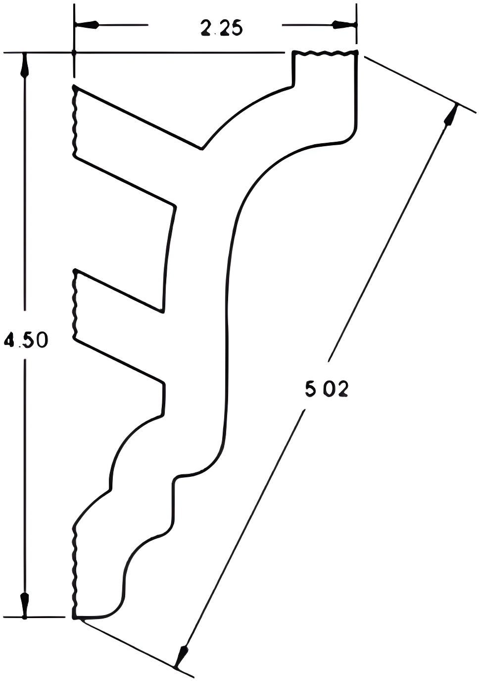 4.5'' H x 95.5'' W x 3'' D Plastic Crown (Set of 11)