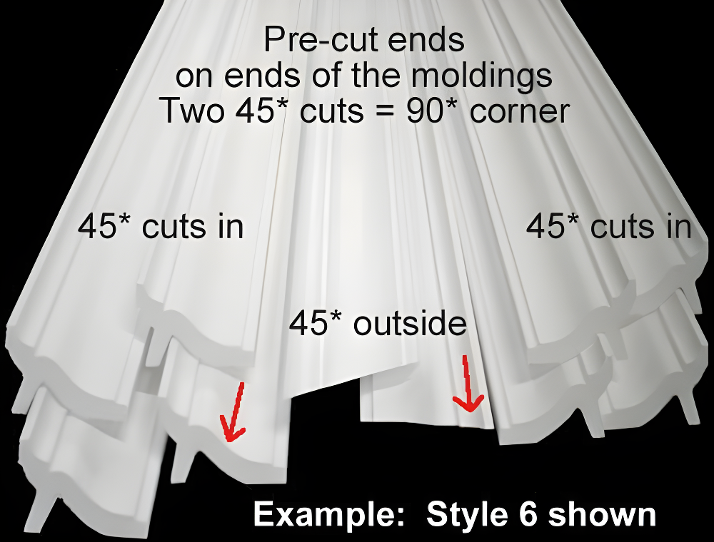 4.5'' H x 95.5'' W x 3'' D Plastic Crown (Set of 11)