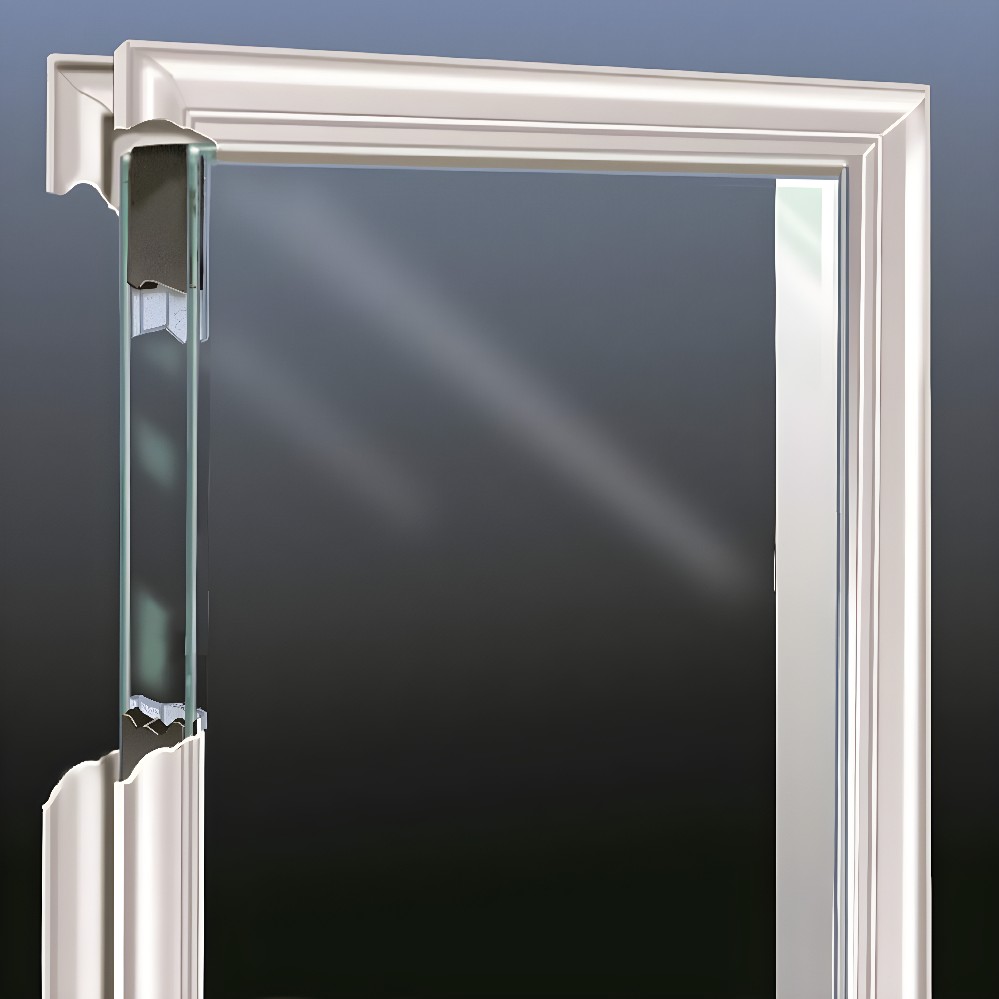 Clear Glass 80'' Paneled Fiberglass Front Entry Doors
