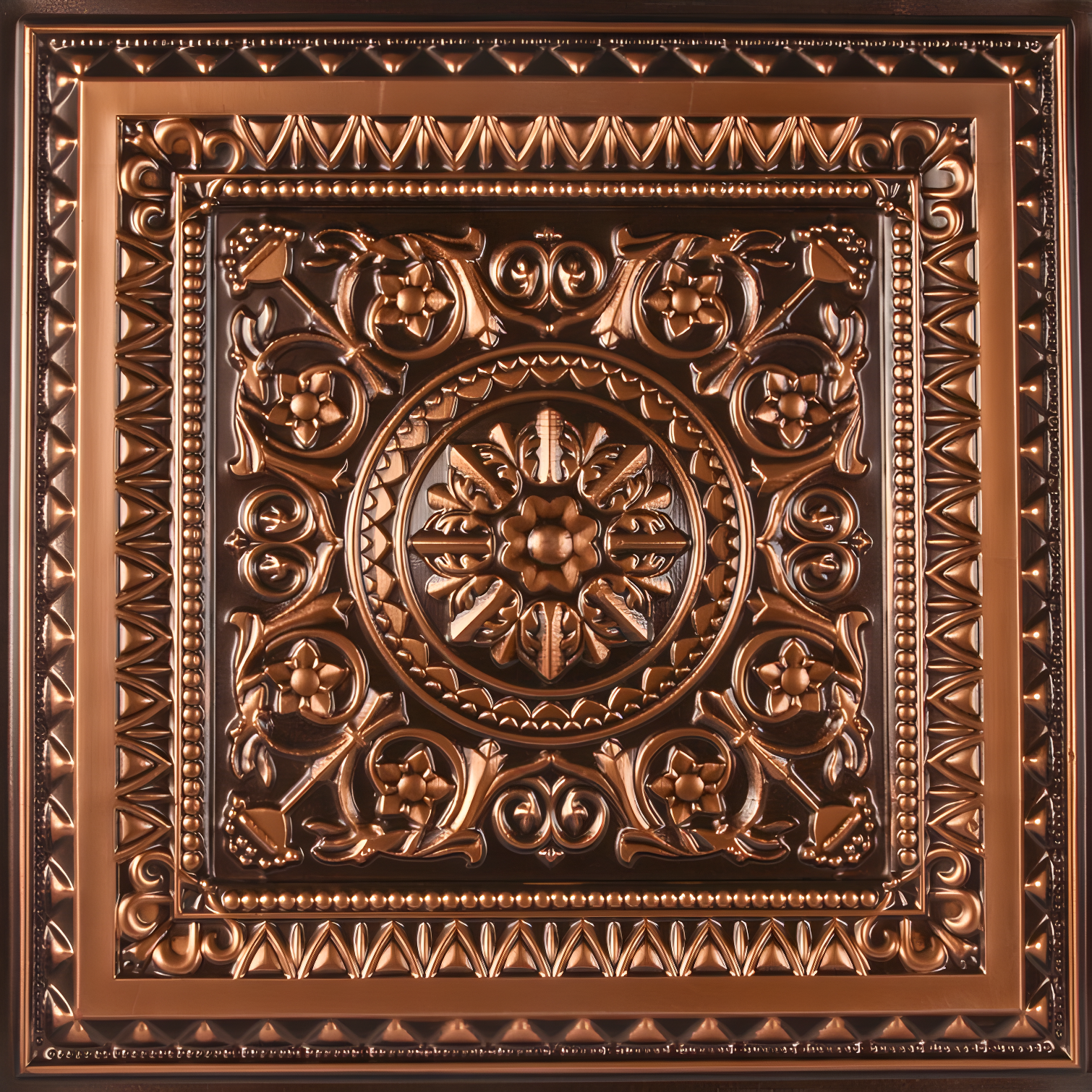 Marseille 24'' W Textured PVC Drop-In Ceiling Tile In Antique Gold