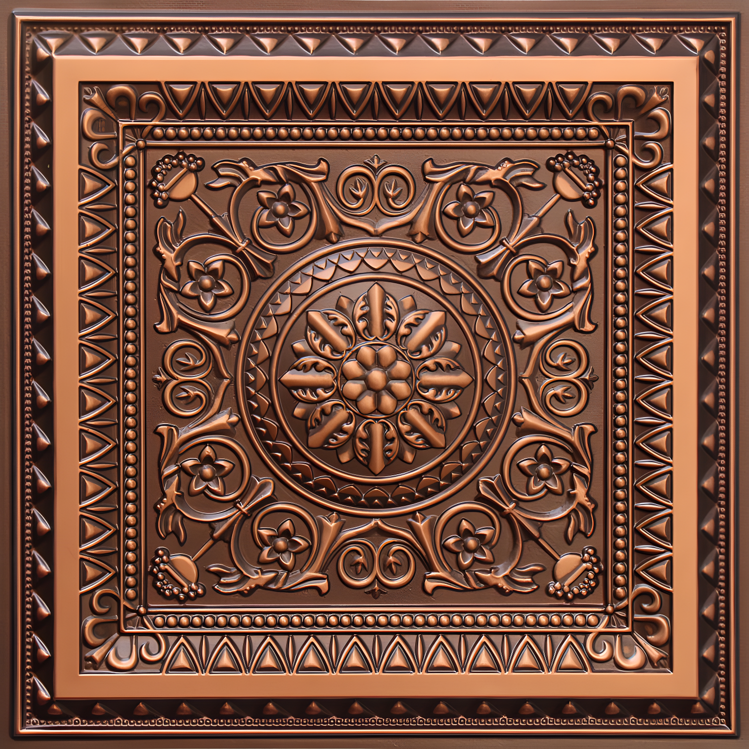 Marseille 24'' W Textured PVC Drop-In Ceiling Tile In Antique Gold