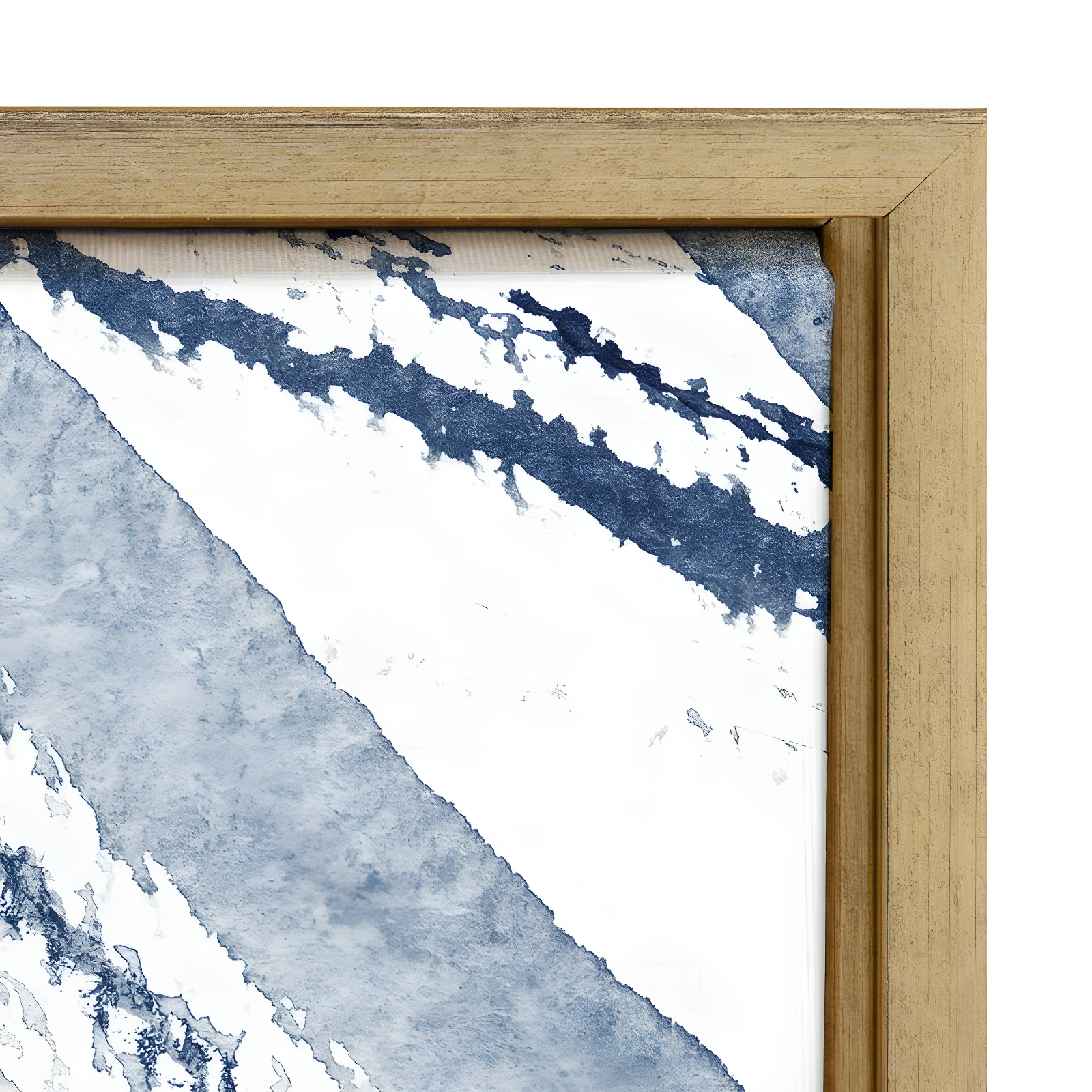 18" x 24" Sylvie Indigo Watercolor Framed Canvas by Amy Peterson Gold - Kate & Laurel All Things Decor