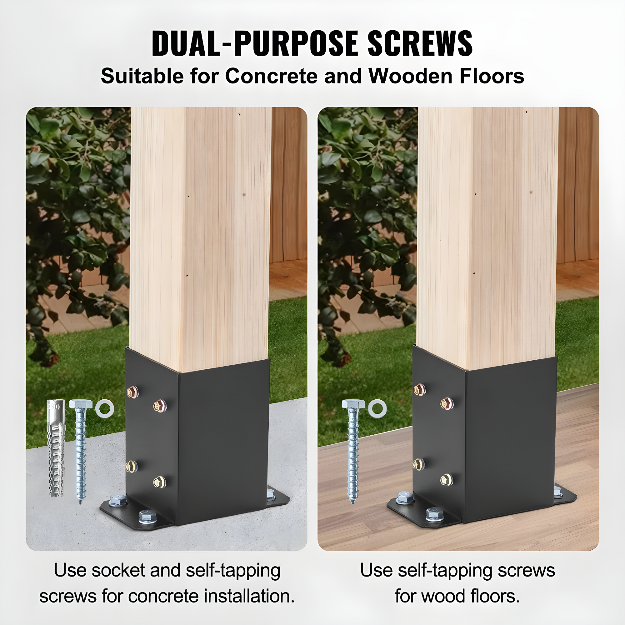 VEVOR 4 Pack 4x4 Post Base Brackets Heavy Duty Wood Post Fence Post Anchor