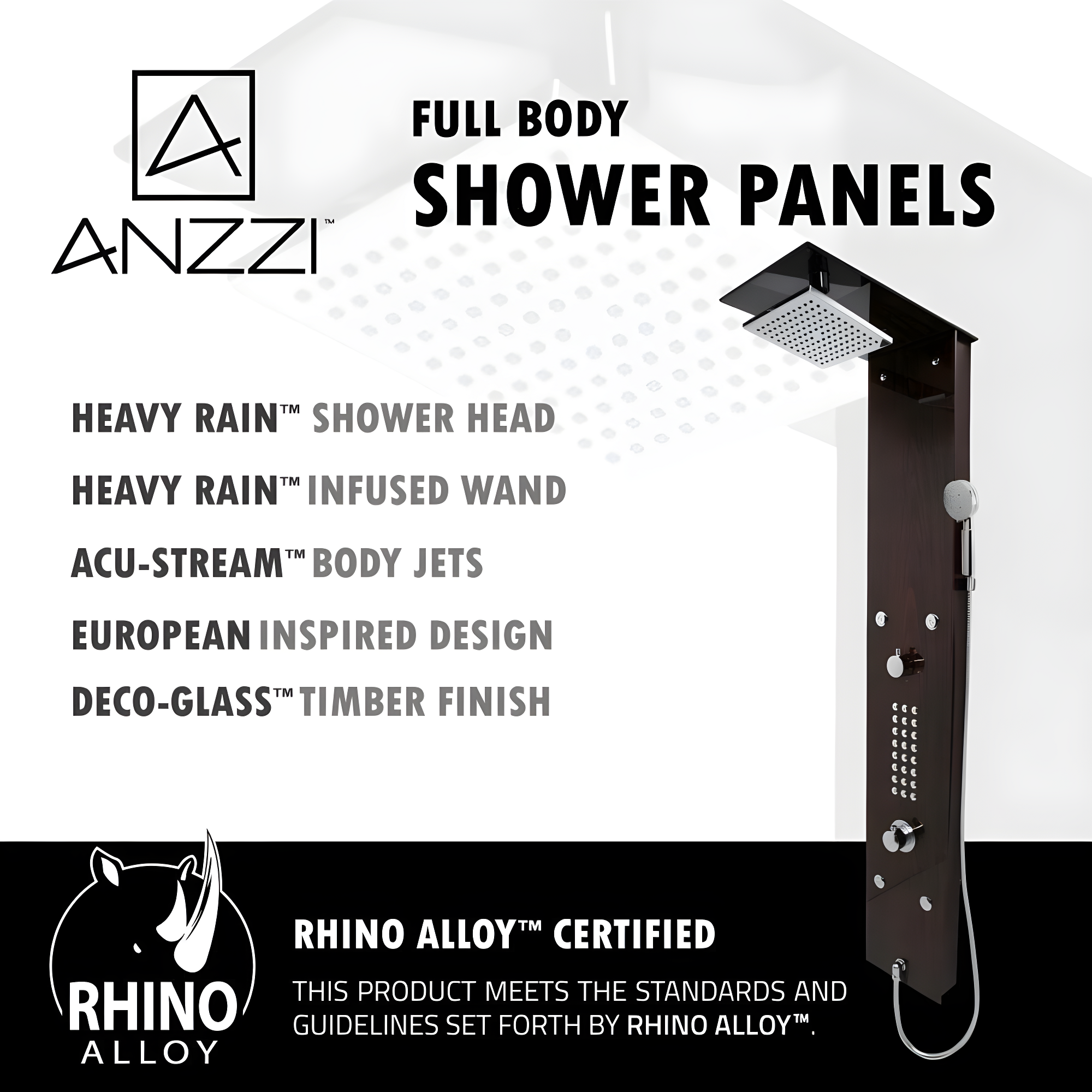 ANZZI SP-AZ016 59.37'' Shower Panel with Adjustable Shower Head