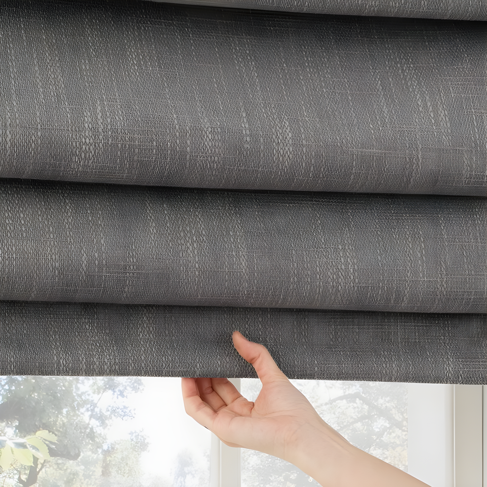 Pryer Textured 100% Blackout Cordless Roman Shade