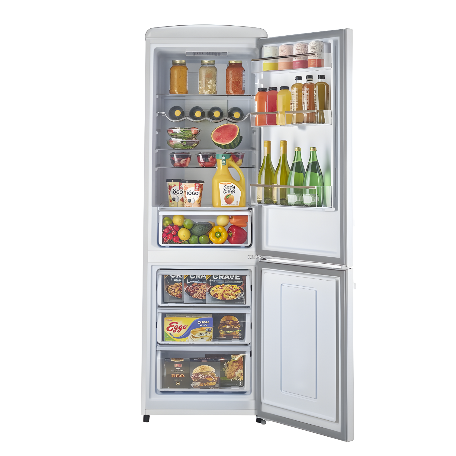 Unique Appliances Classic Retro 23.6" Frost-Free 11.7 cu. ft. Energy Star Certified Bottom Freezer Refrigerator UGP-330L W AC