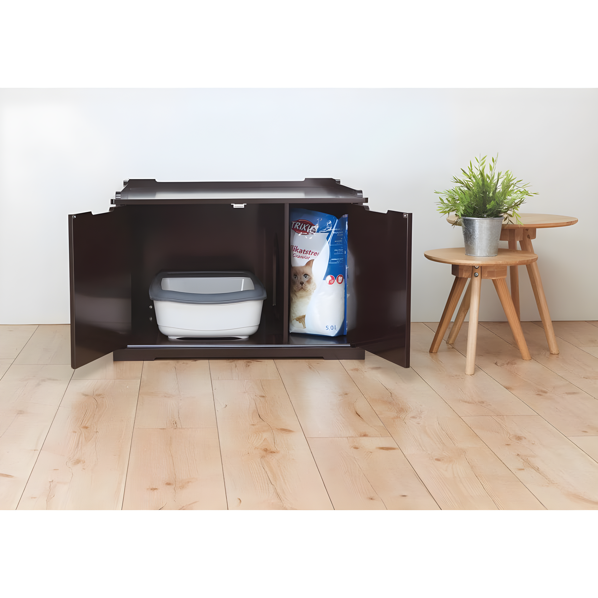 TRIXIE XL Furniture Style Litter Box Enclosure and Pet Home, Hidden Cat Litter Box