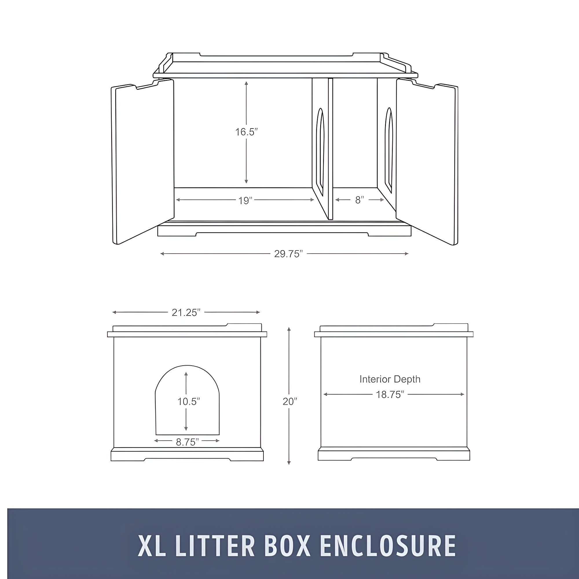 TRIXIE XL Furniture Style Litter Box Enclosure and Pet Home, Hidden Cat Litter Box