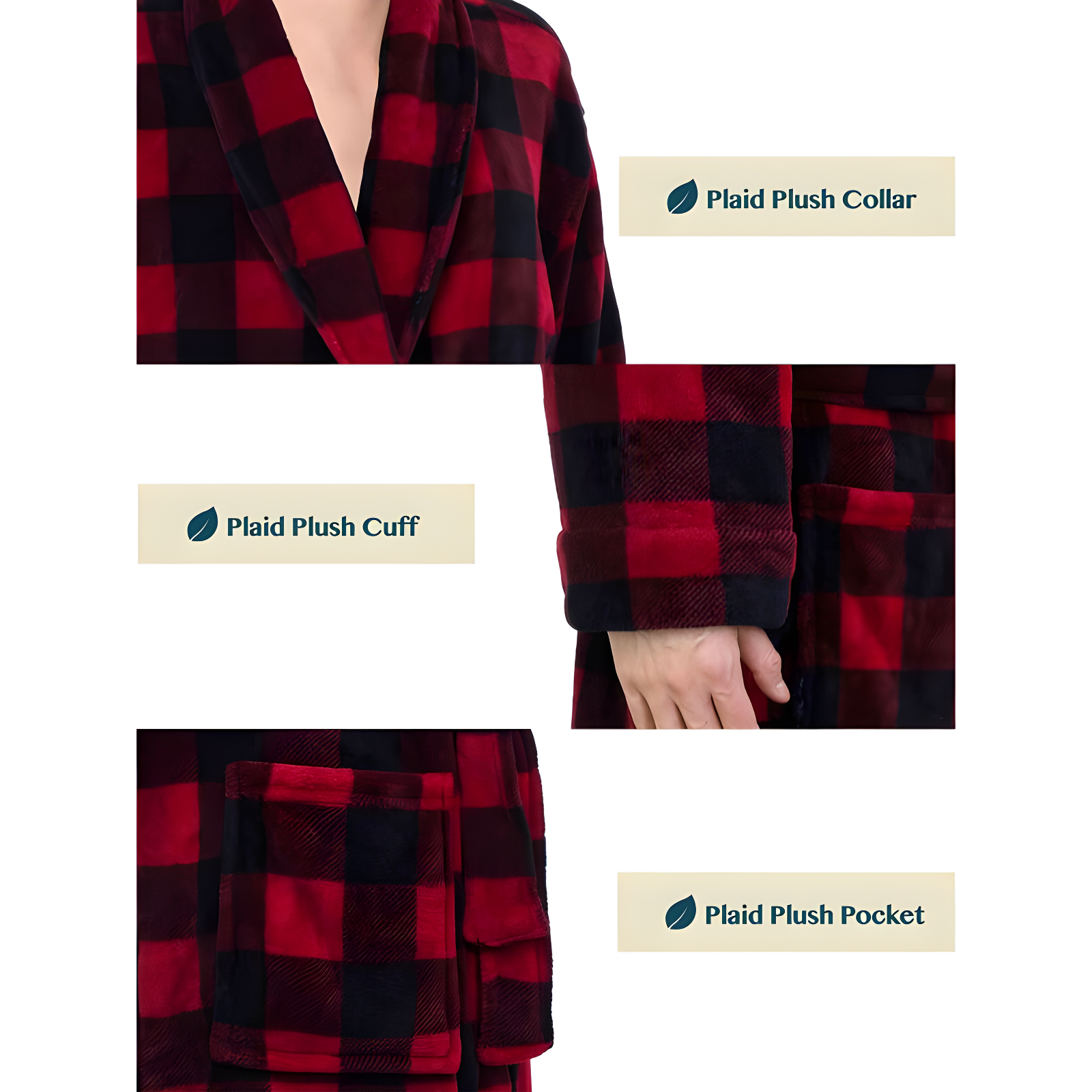 Rosalind Wheeler Speight Fleece Mid-Calf Bathrobe with Pockets