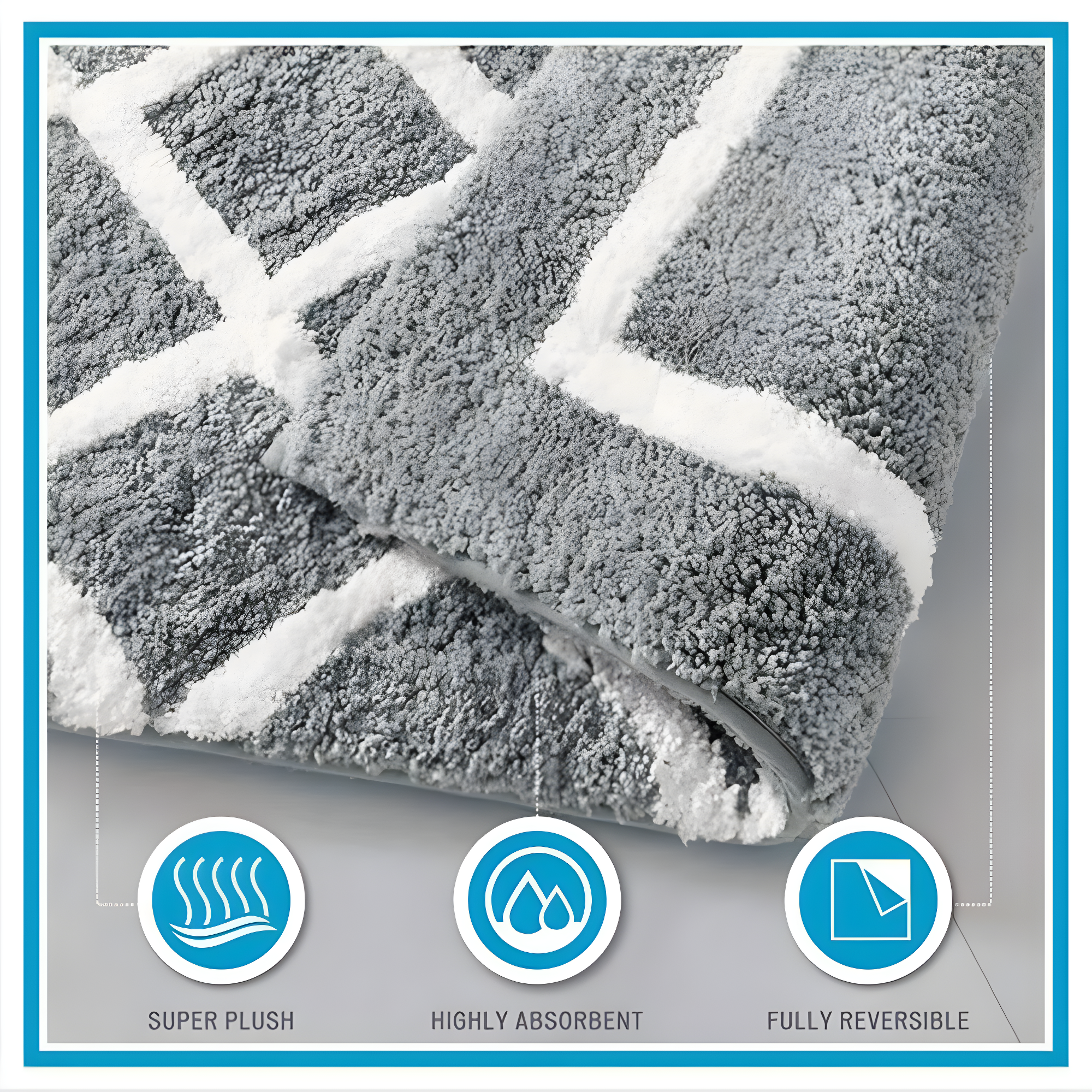 Madison Park Bittman Reversible High Pile Tufted Bath Rug