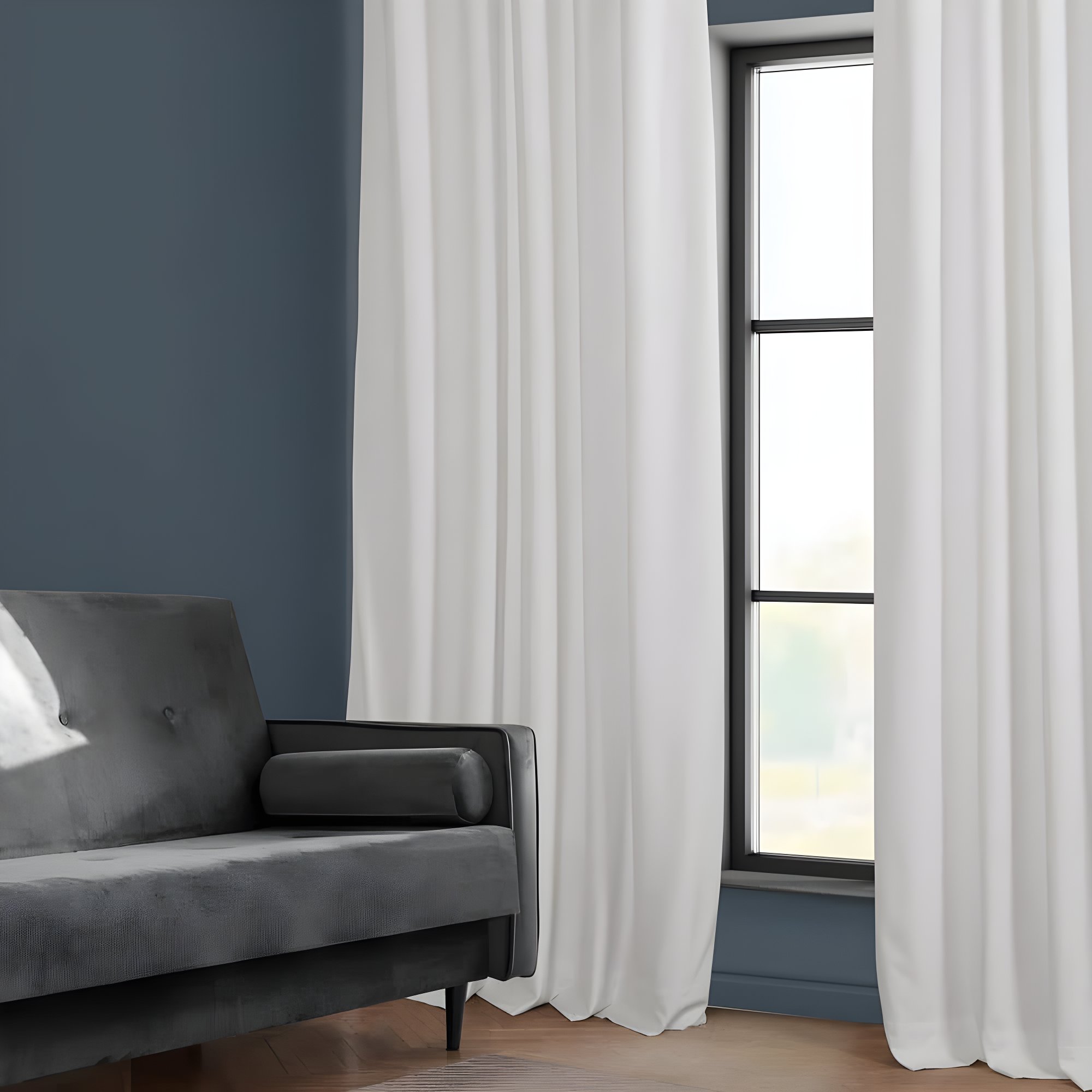 Pillow White Velvet Rod Pocket Room Darkening Curtain - 50 in. W x 108 in. L Single Panel Window Velvet Curtain