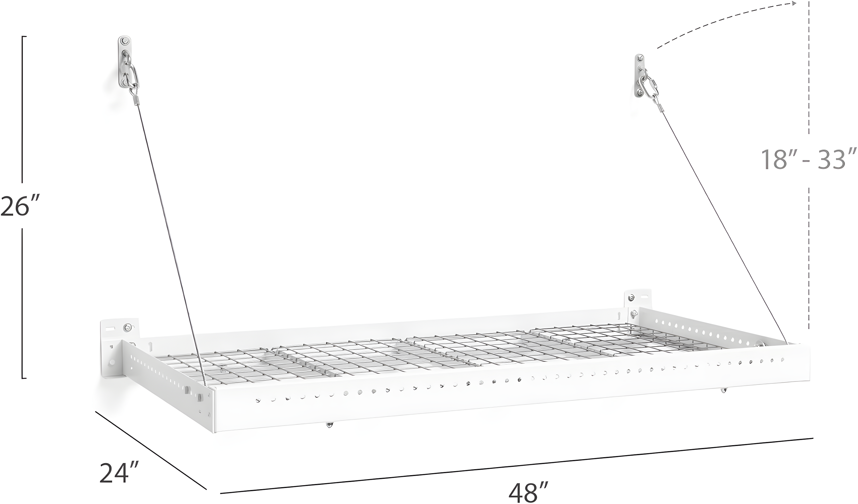 NewAge Products Pro Series 2 ft. x 4 ft. Wall Mounted Steel Shelf