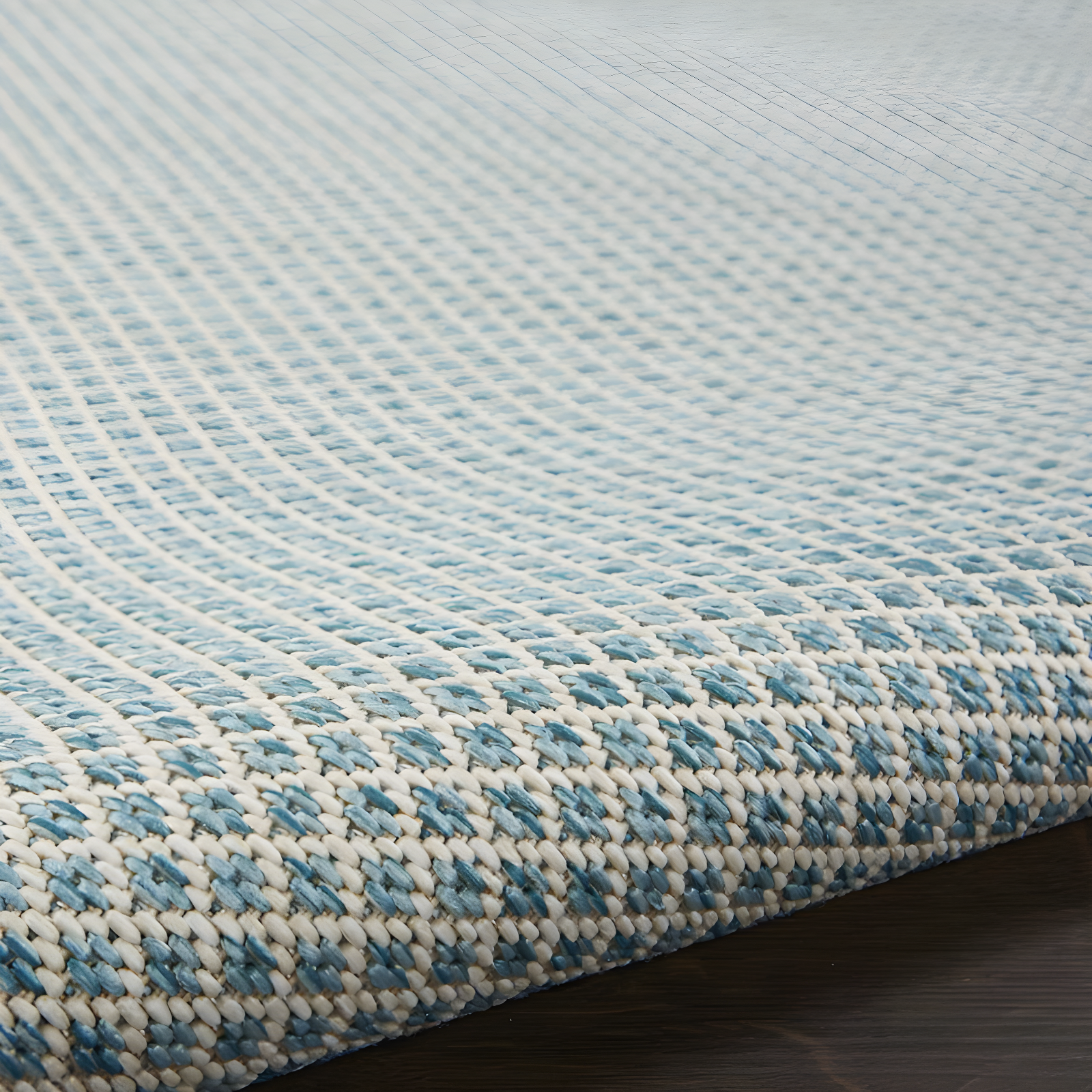 Nourison Courtyard COU01 Indoor/outdoor Area Rug - Ivory Aqua 3' x 5'