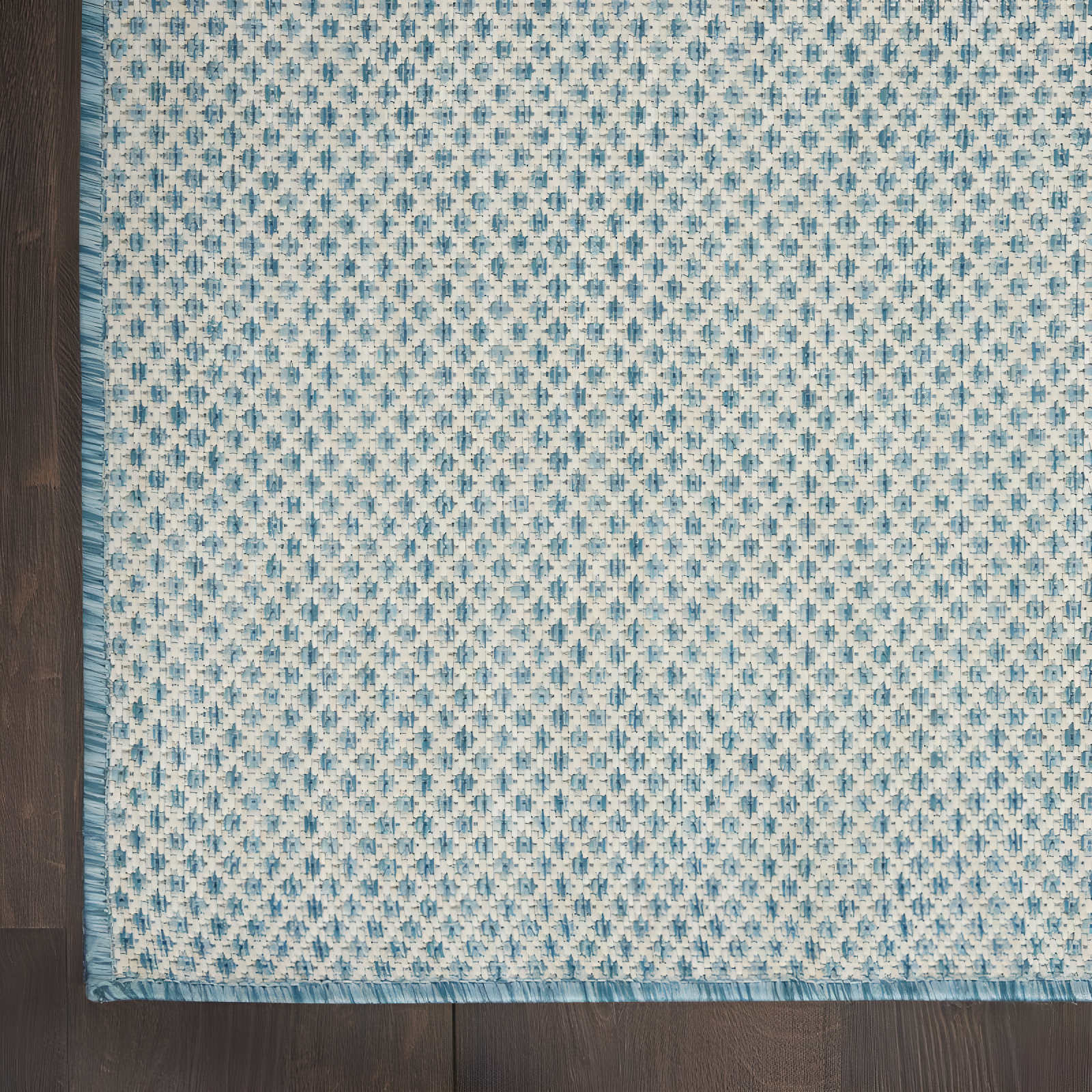 Nourison Courtyard COU01 Indoor/outdoor Area Rug - Ivory Aqua 3' x 5'