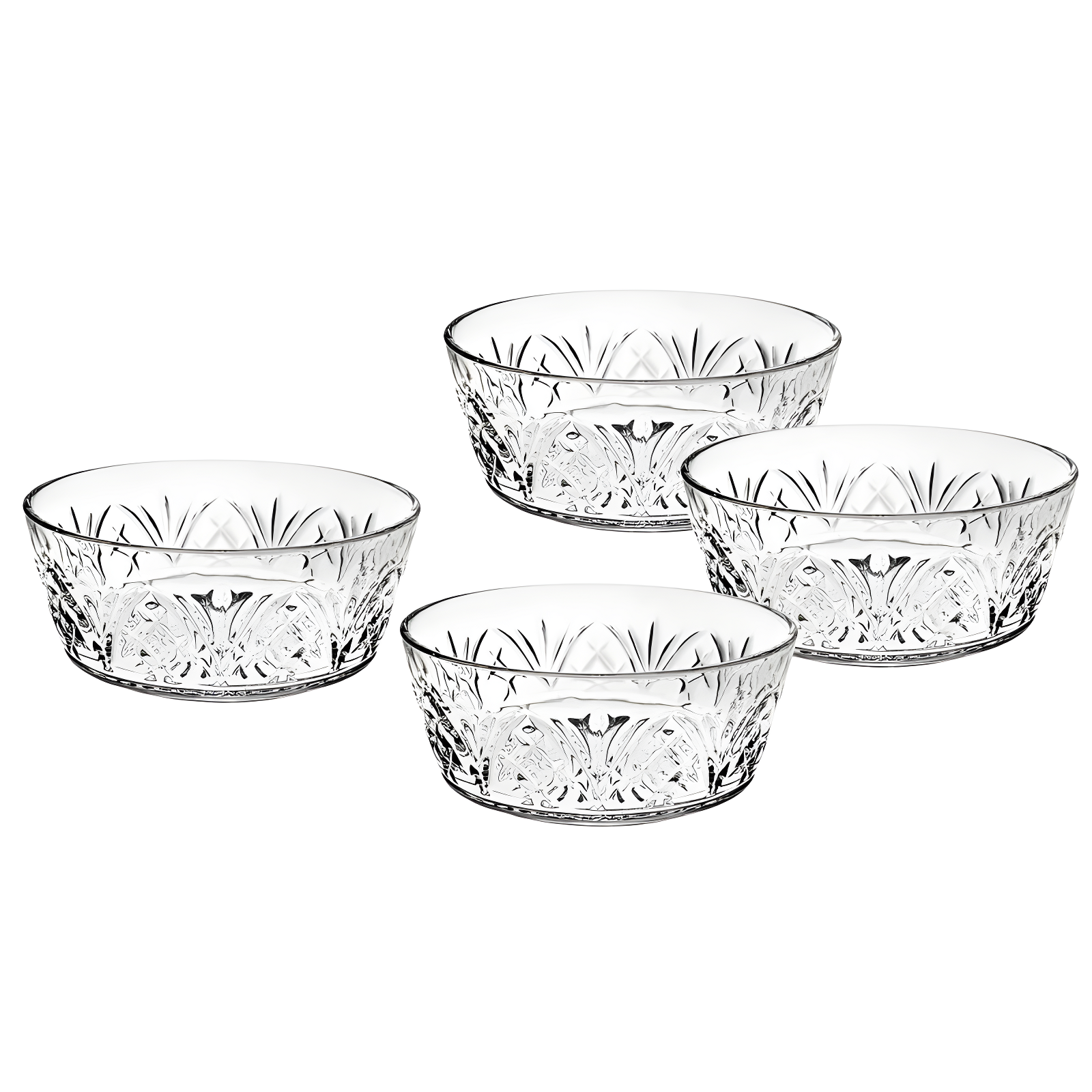 Godinger Silver Art Co Dublin Crystal Cereal Bowl 18oz (Set of 4)