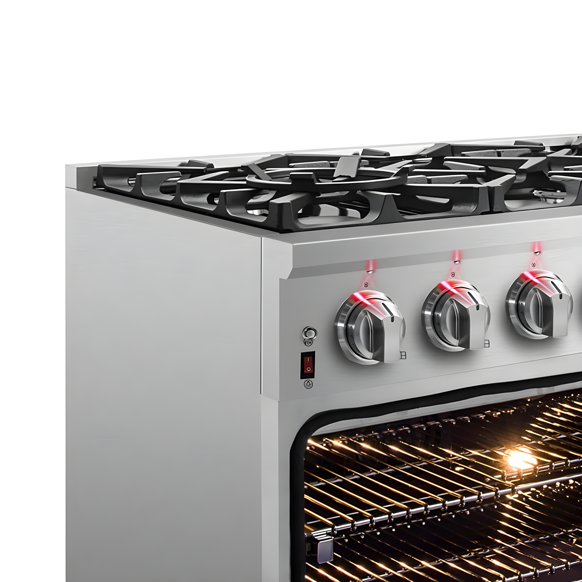 Massimo 36-inch Dual Fuel Range, 6 Burners, 5.36 cu.ft. True Convection Oven, Air Fryer & Griddle