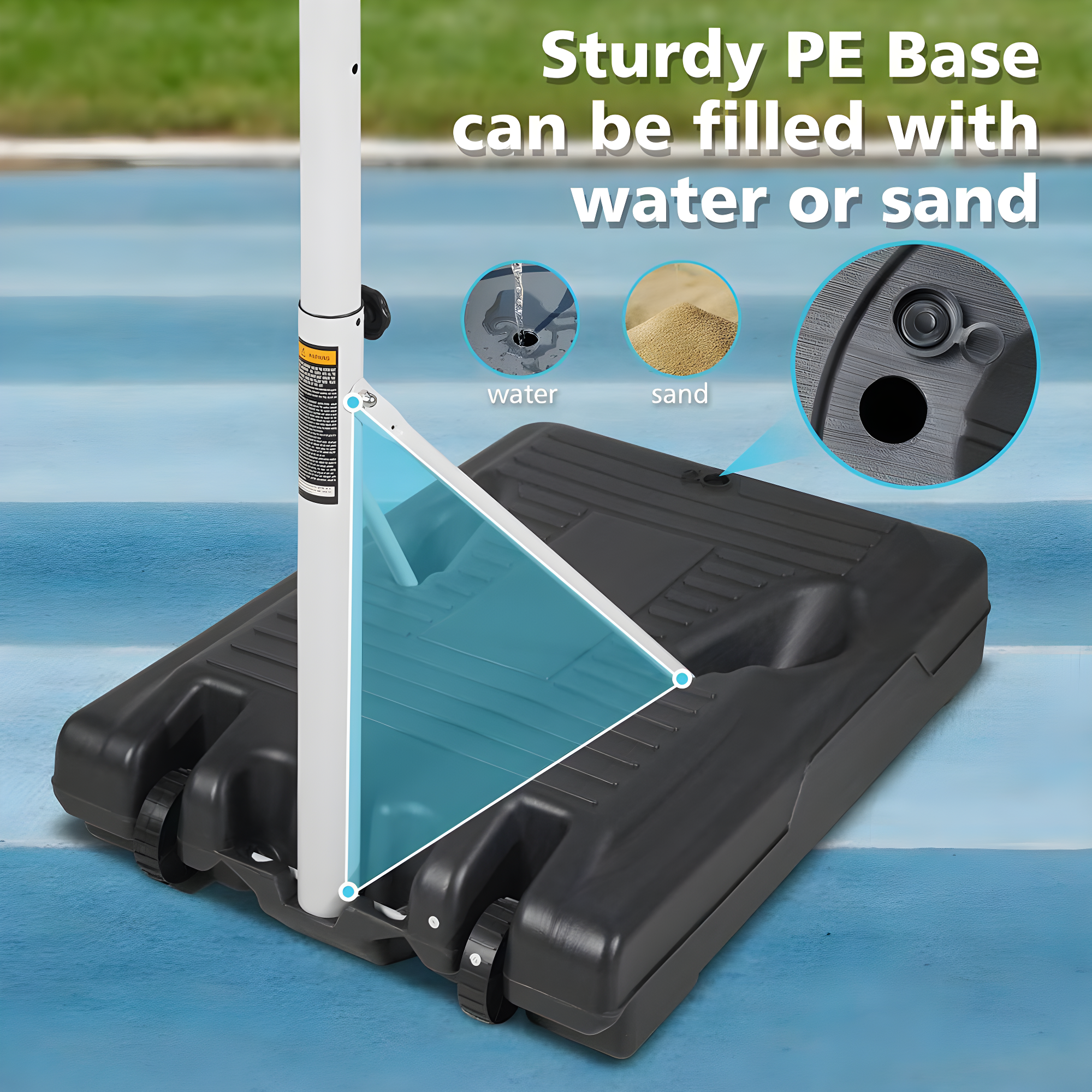 Segmart Pool Basketball Hoop,3.1ft-4.7ft Swimming Pool Basketball Hoop Height Adjustable,Pool Hoops Basketball With 36" Backboard,Blue