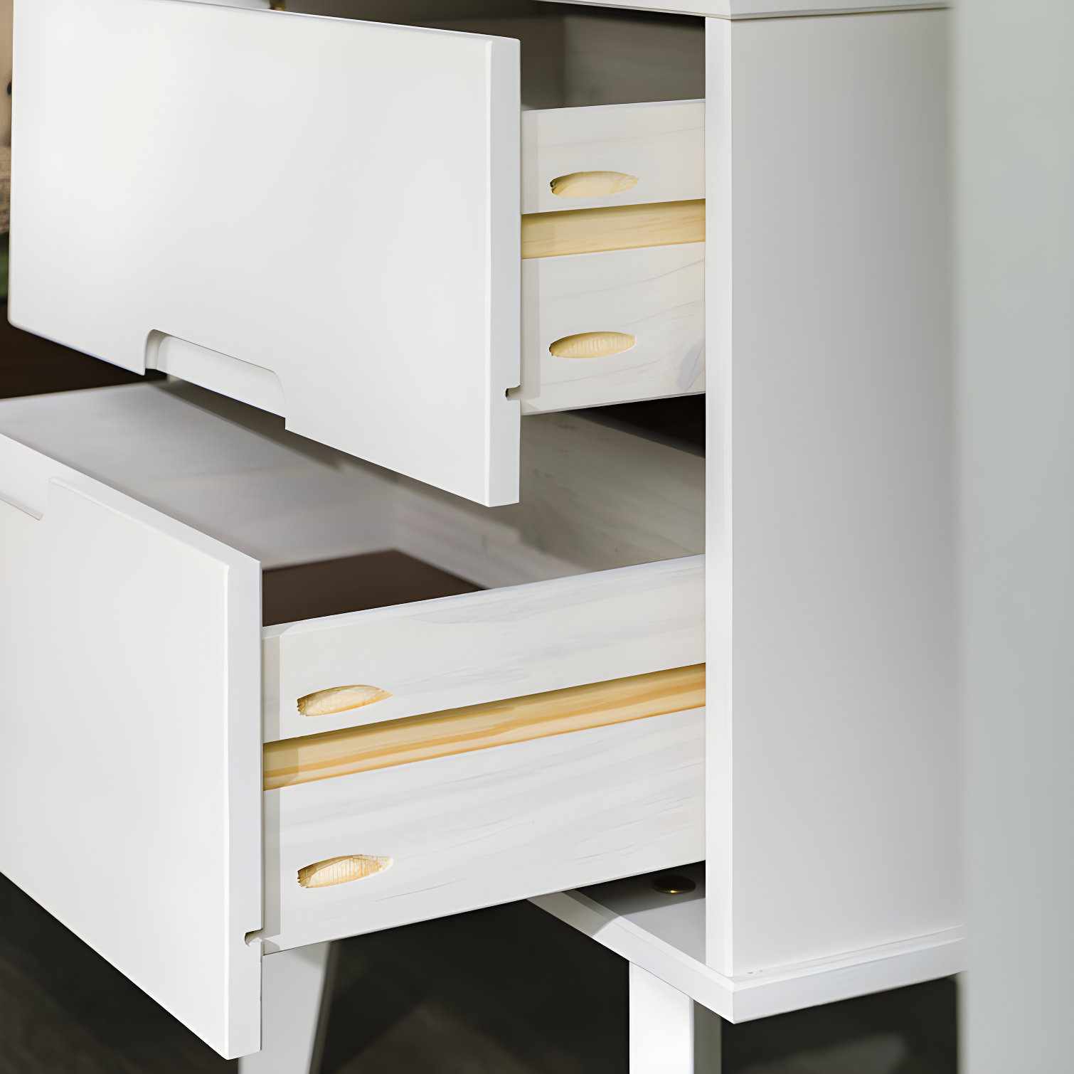 Mags Solid Wood Groove 2-Drawer Nightstand