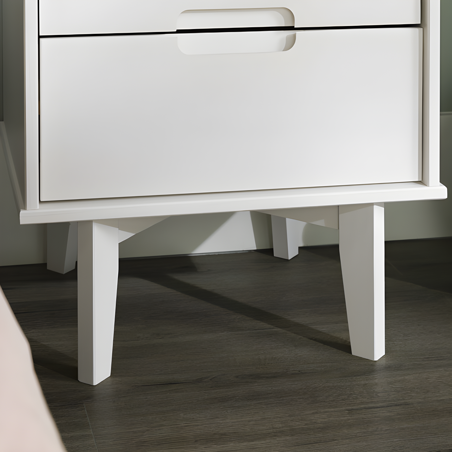 Mags Solid Wood Groove 2-Drawer Nightstand