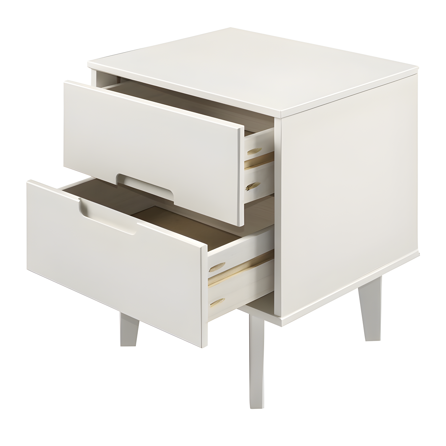 Mags Solid Wood Groove 2-Drawer Nightstand