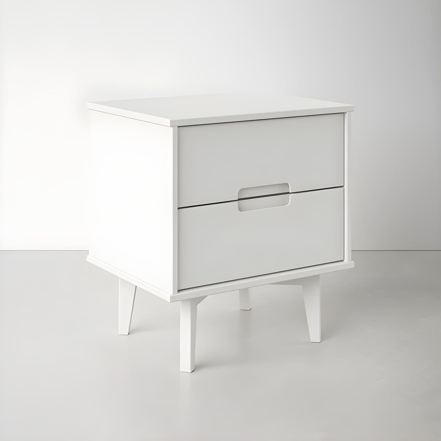Mags Solid Wood Groove 2-Drawer Nightstand