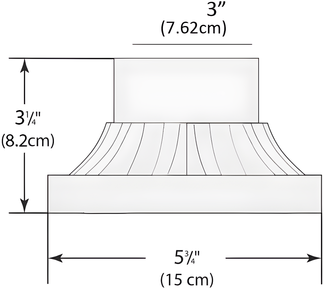 Canby 5.5 in. Black Square Pier Mount Base for 3 inch Post Top Mounts