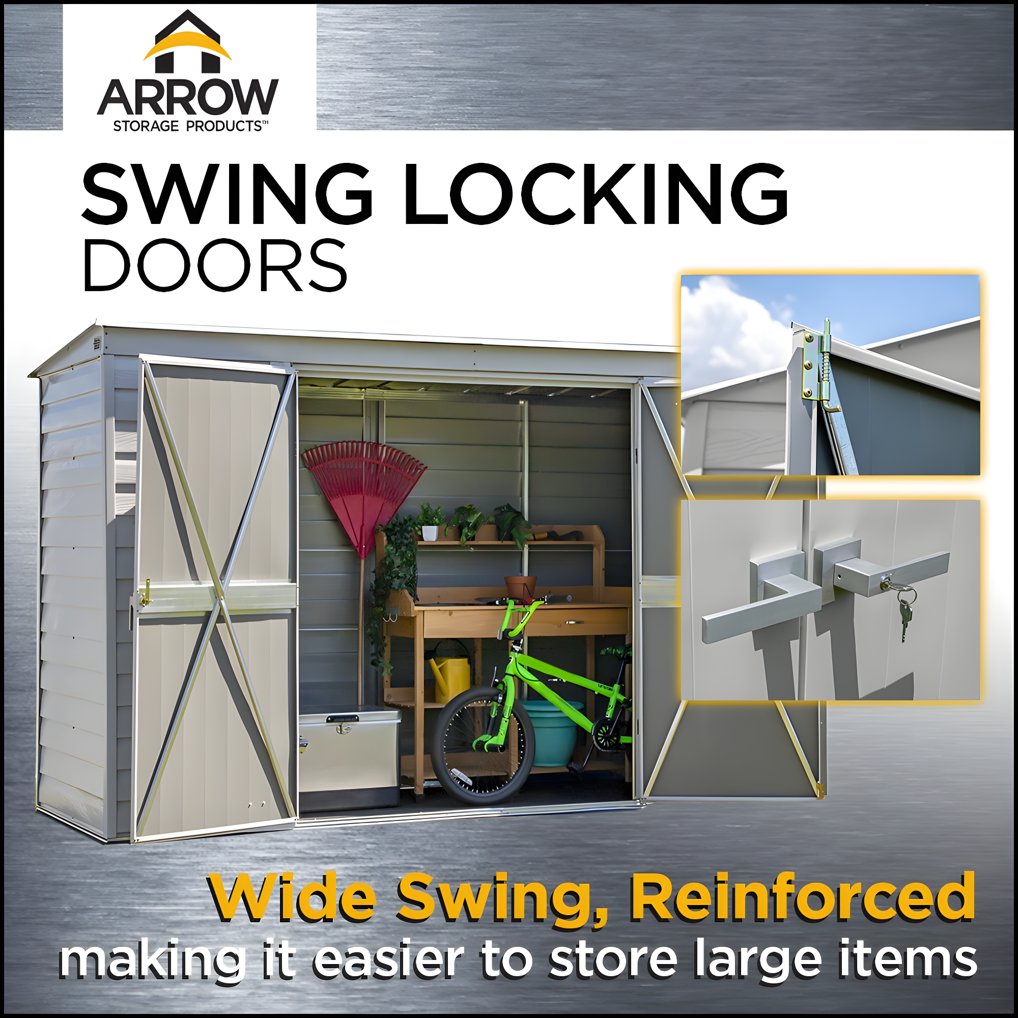 Arrow 6 ft. W x 4 ft. D Steel Horizontal Storage Shed