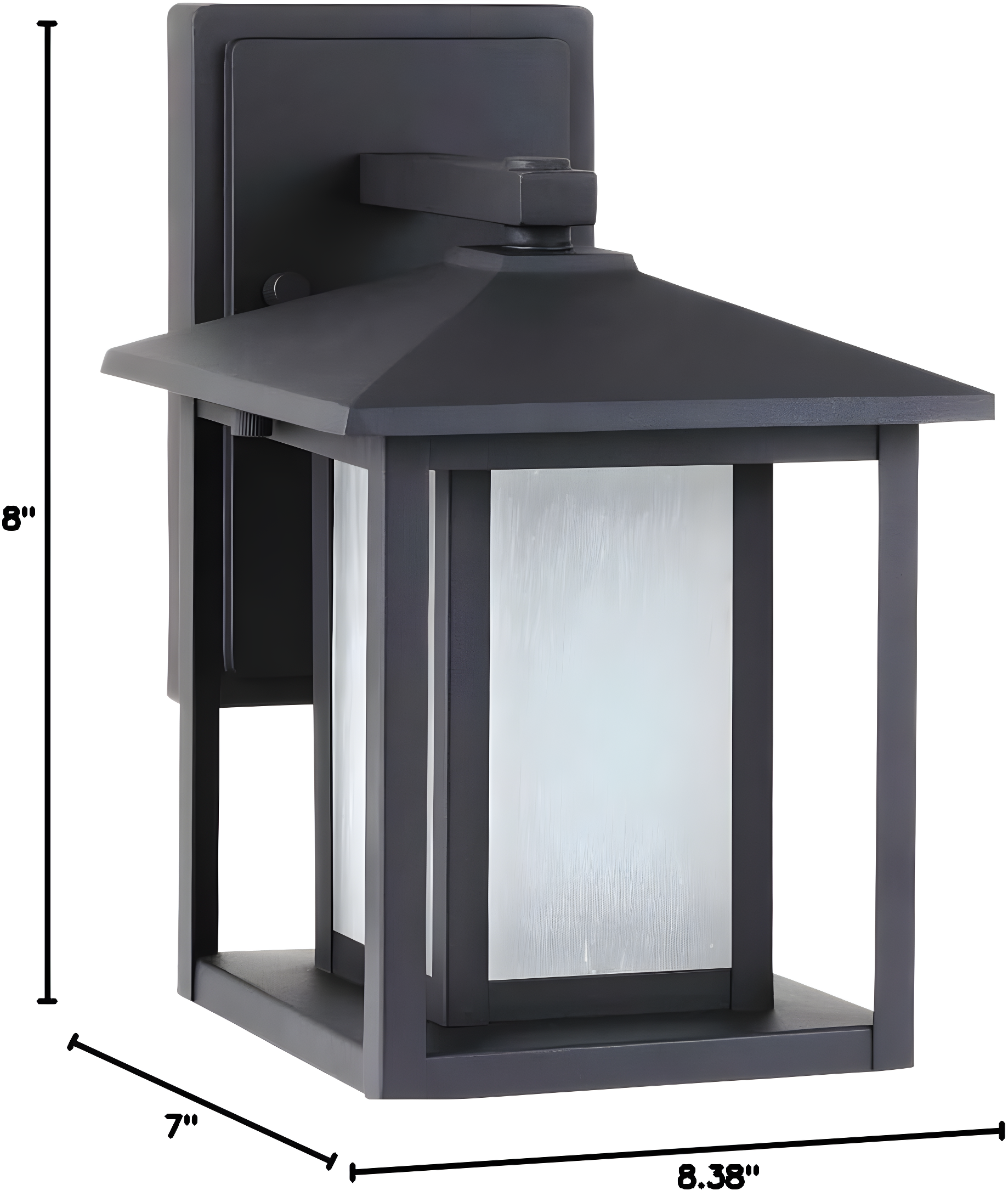 Sea Gull Lighting Generation 89029-12 Transitional One Light Outdoor Wall Lantern from Seagull-Hunnington Collection in Black Finish