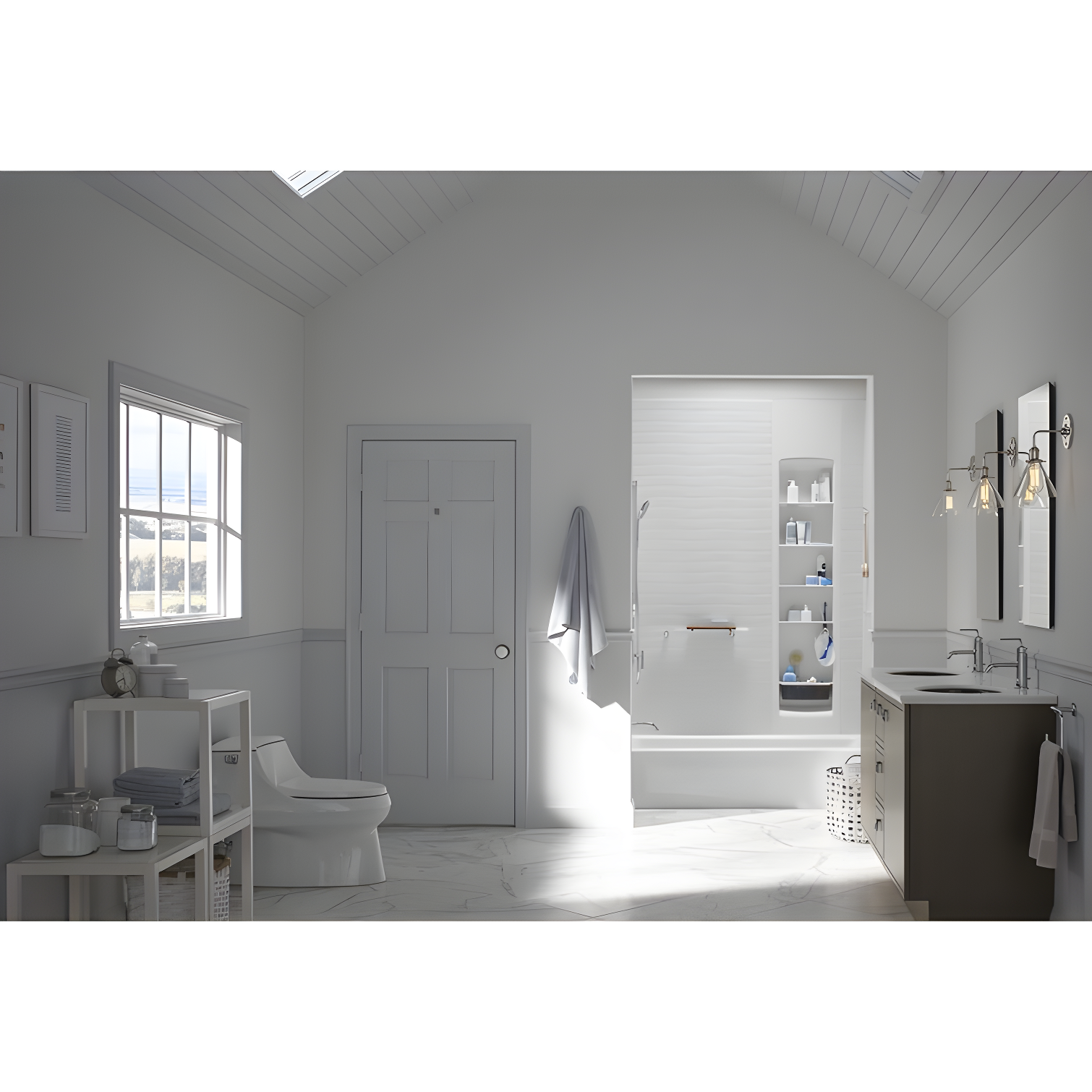 Bellwether® 60" x 30.25" Alcove Soaking Cast Iron Bathtub