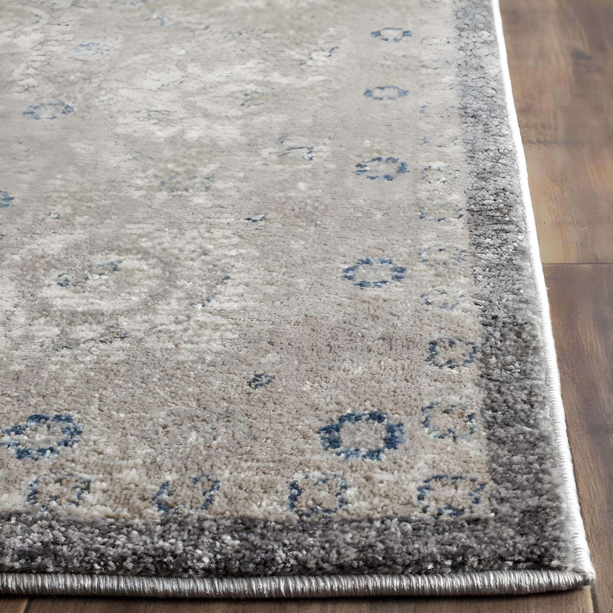 Sofia SOF330 Power Loomed Area Rug - Light Grey/Beige - 6'7"x6'7" - Safavieh.