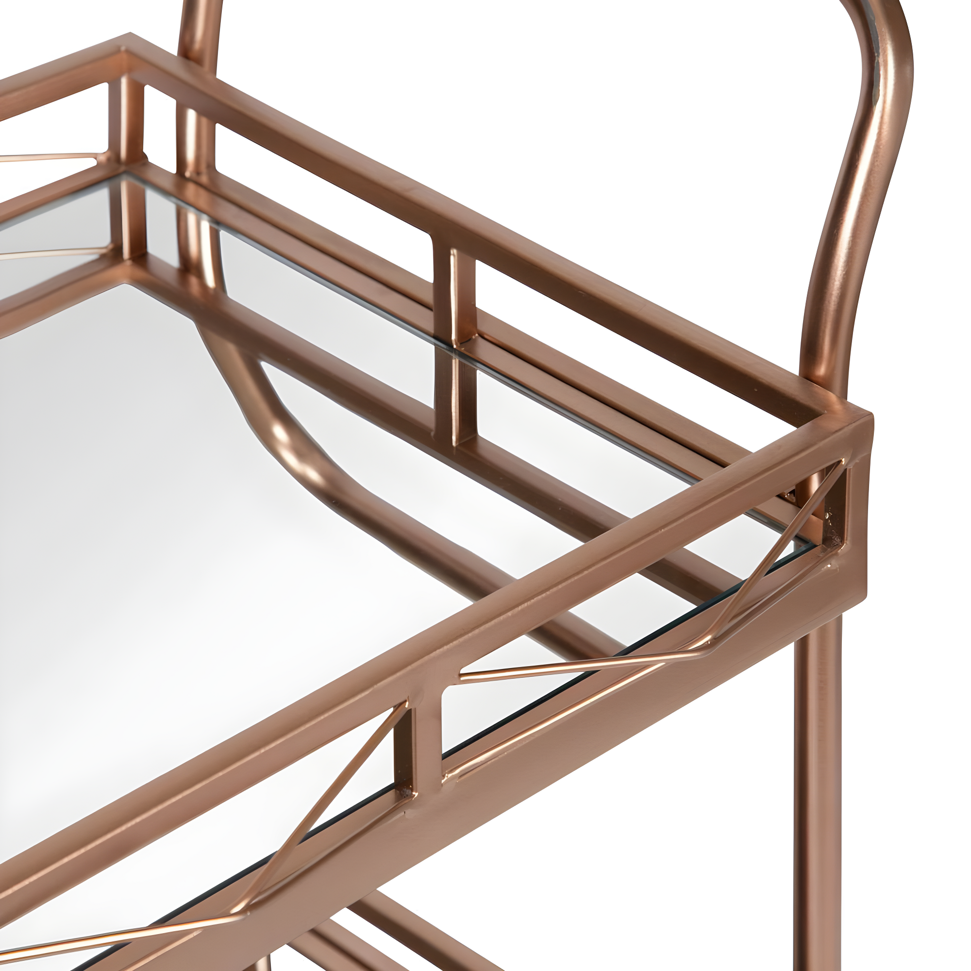 Kate and Laurel Ketia Rectangle Metal Bar Cart, 23x13x35, Rose Gold