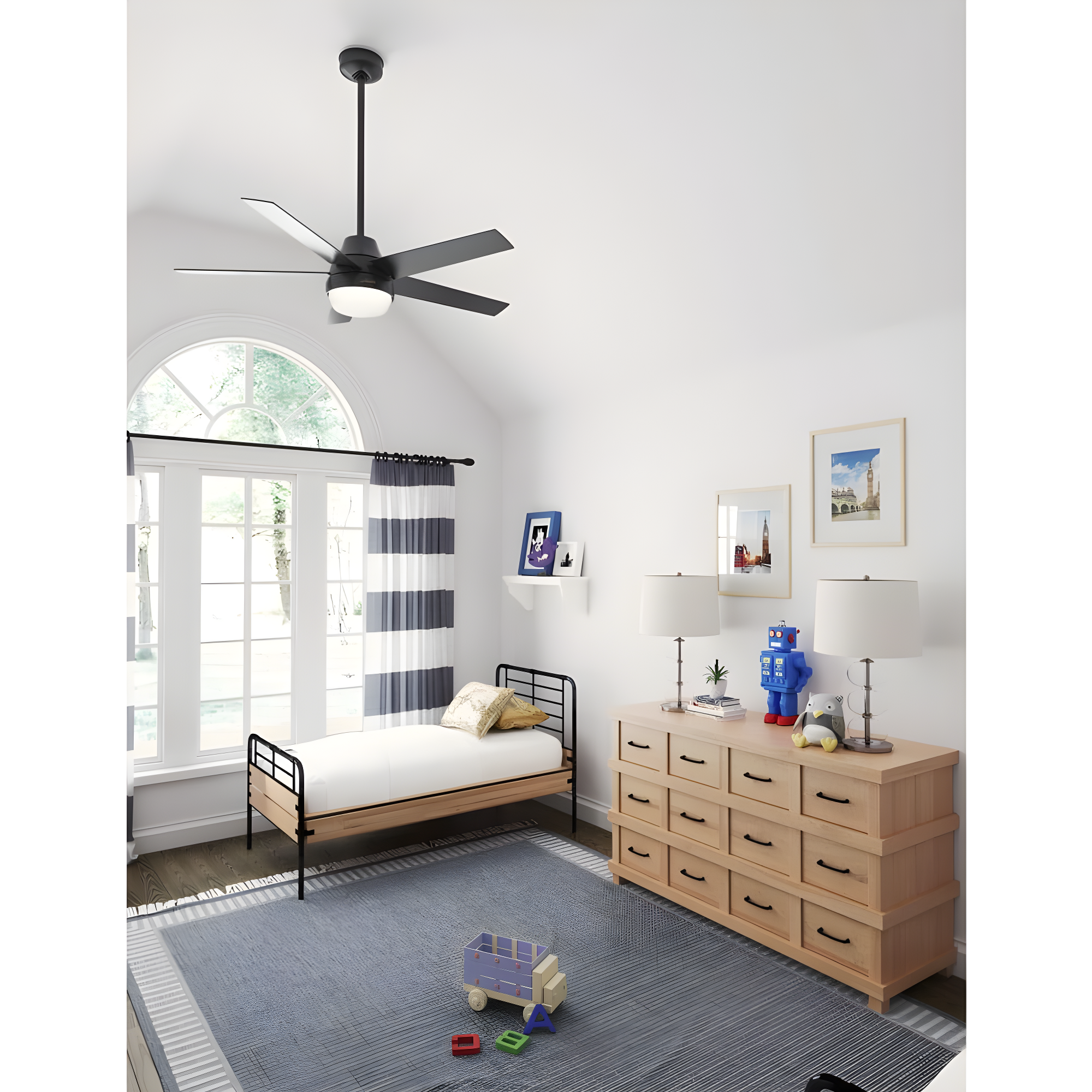 52" Aerodyne 5 - Blade Smart Standard Ceiling Fan with Lights and Remote