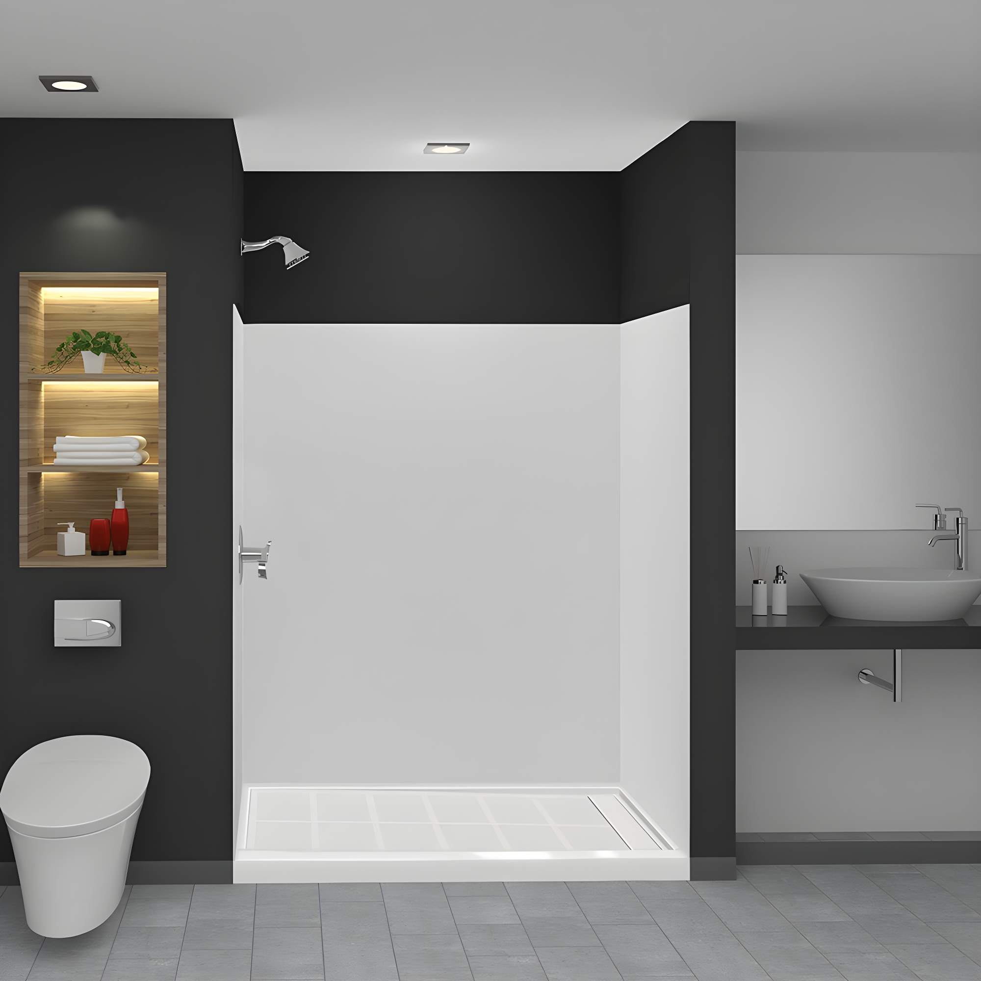 Transolid Expressions 60'' W 36'' D 72'' H Glue Up Solid Surface Wall