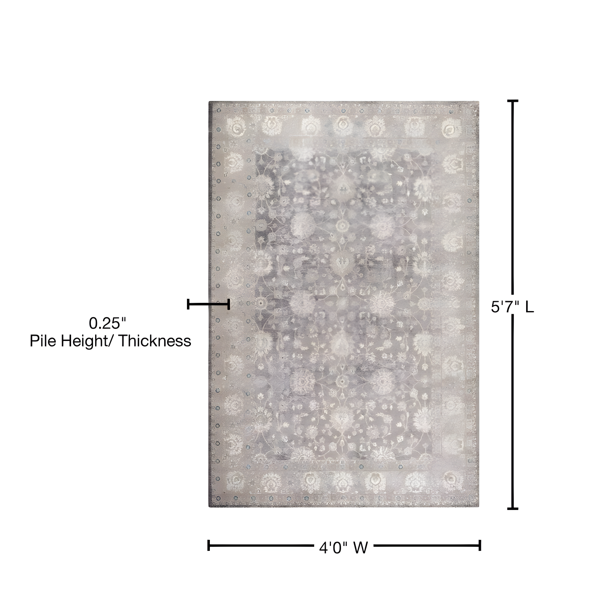 Sofia SOF330 Power Loomed Indoor Area Rug - Light Grey/Beige - 4'x5'7" - Safavieh.