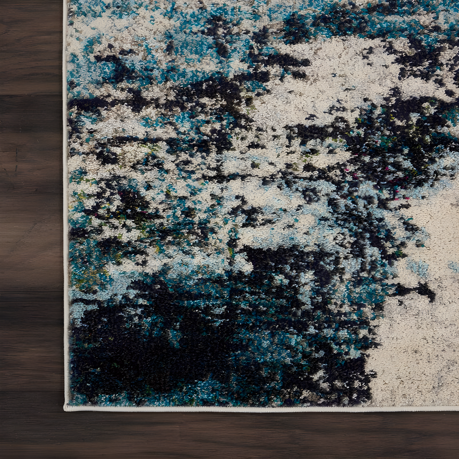 Nourison Celestial CES02 Indoor only Area Rug - Ivory/Teal Blue 9' x 12'