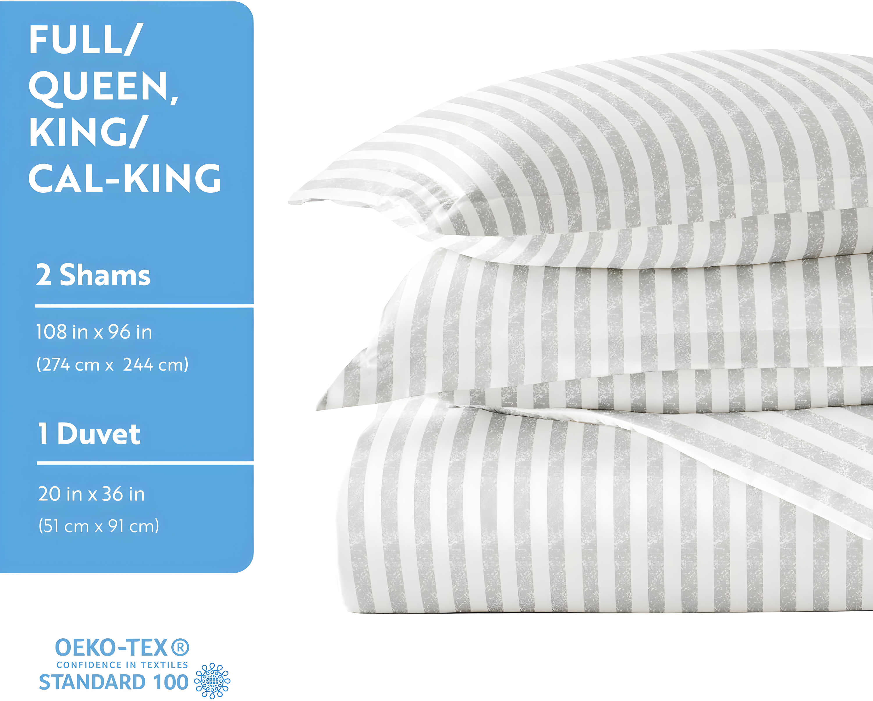 Becky Cameron 3 Piece Rugged Stripe Pattern Duvet Cover Set