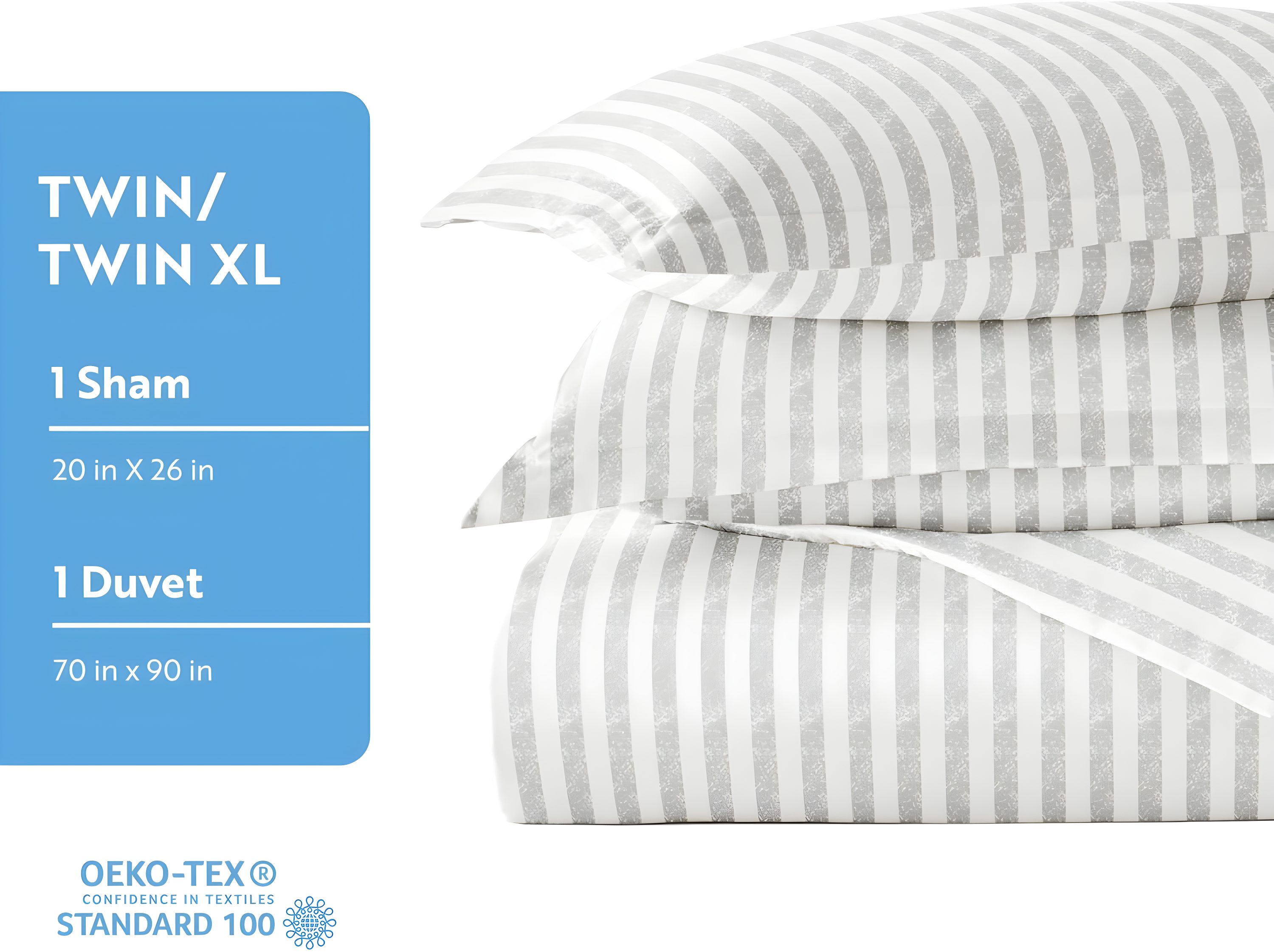 Becky Cameron 3 Piece Rugged Stripe Pattern Duvet Cover Set
