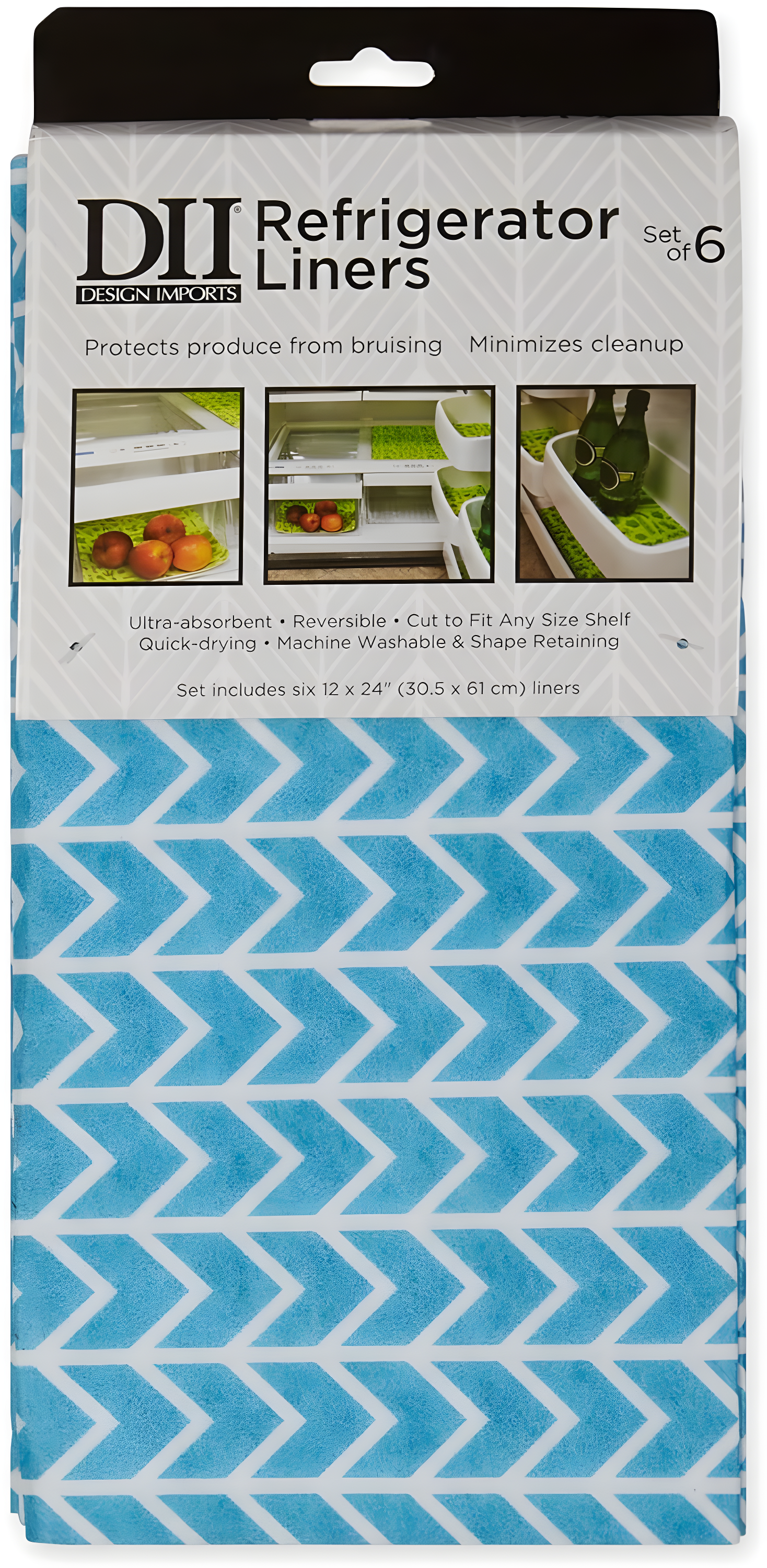 Design Imports Herringbone Print Liner (Set of 6)