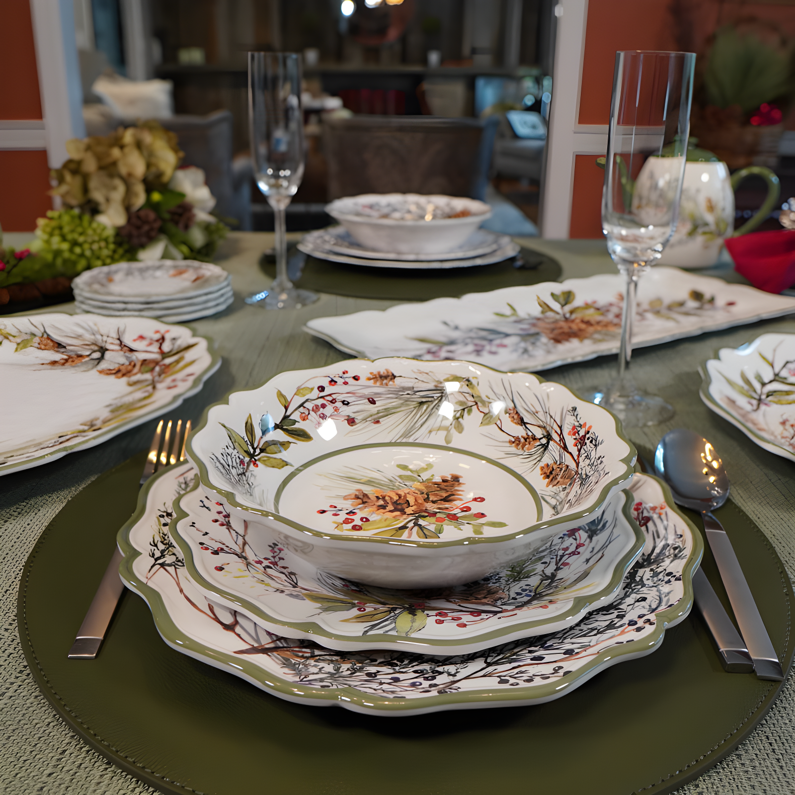 Winters Forest Set of 4 All Purpose Bowl 8.5" x 2" (Set of 4)